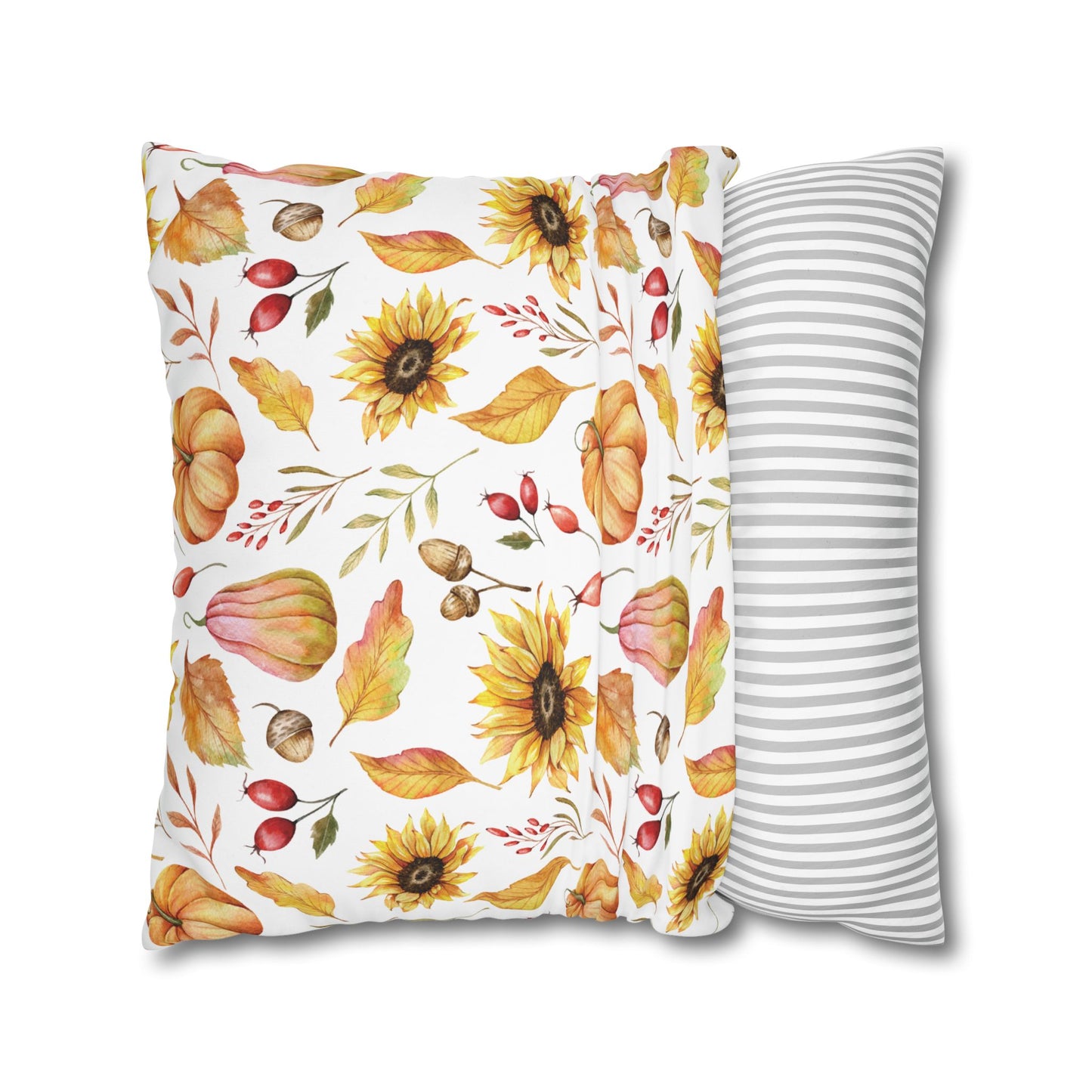 Floral Pumpkin Pillowcase, Cozy Home Decor, Fall Decor, Harvest Celebration, Thanksgiving Gift, Floral Accent Pillow