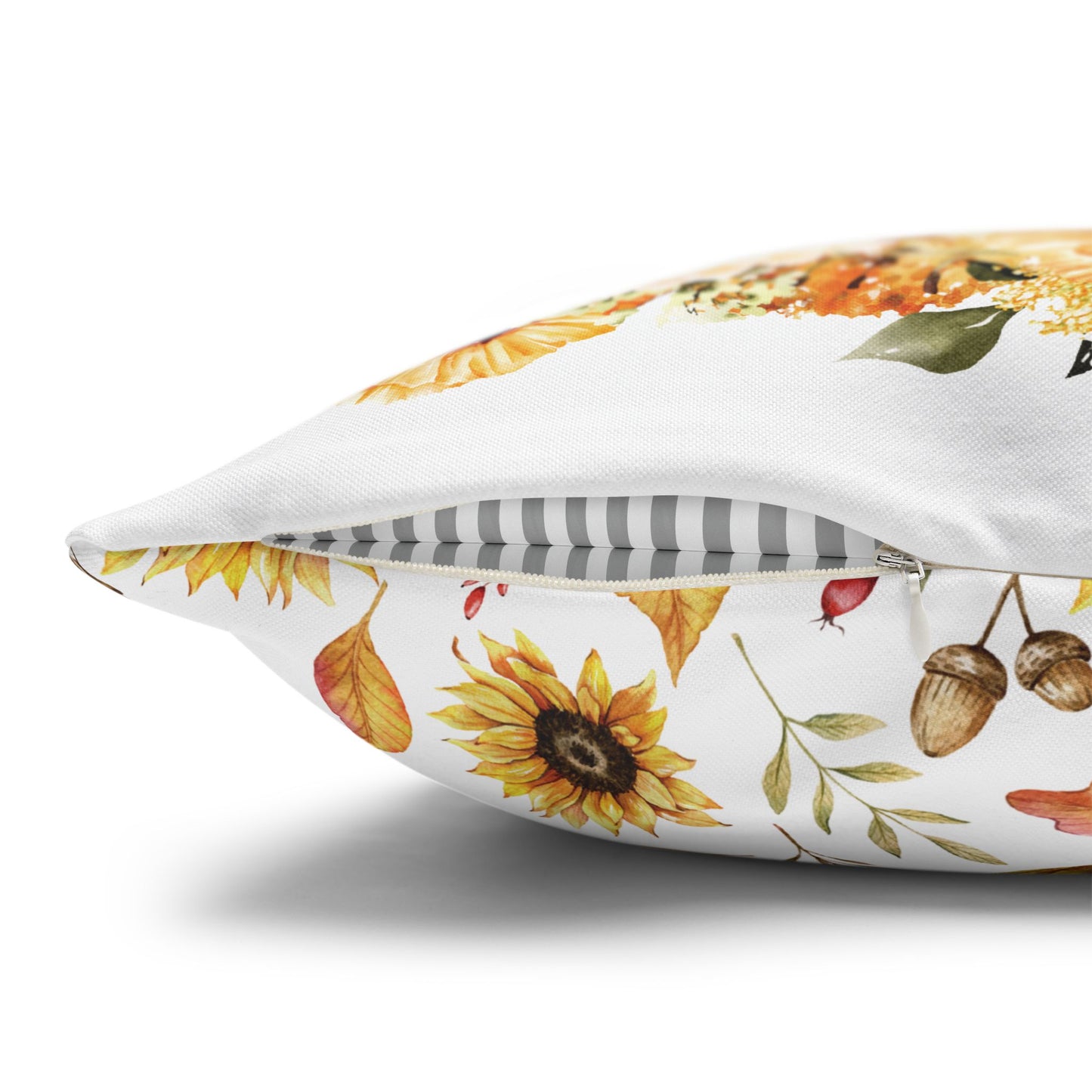 Floral Pumpkin Pillowcase, Cozy Home Decor, Fall Decor, Harvest Celebration, Thanksgiving Gift, Floral Accent Pillow