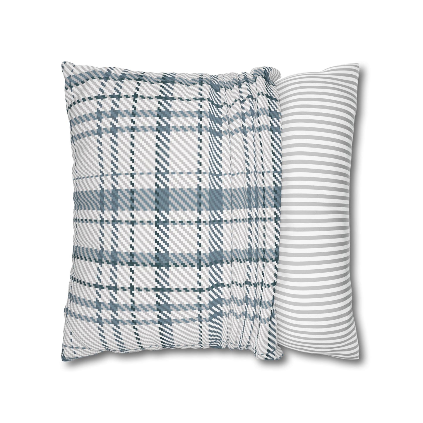 Cozy Blue Plaid Throw Pillowcase
