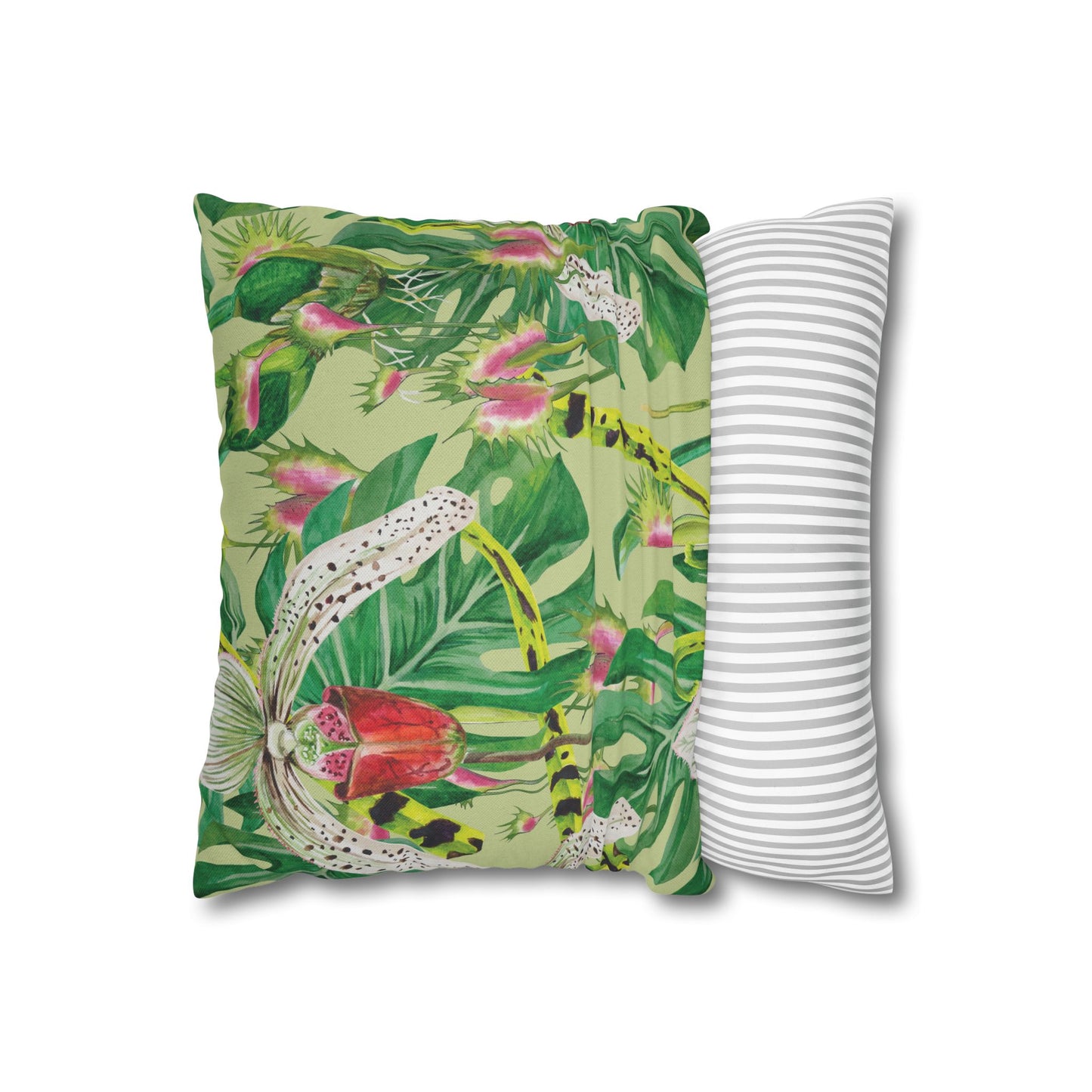 Tropical Floral Pillowcase | Decorative Home Accent, Botanical Throw Pillow, Bohemian Décor, Gift for Plant Lovers, Summer Home Style