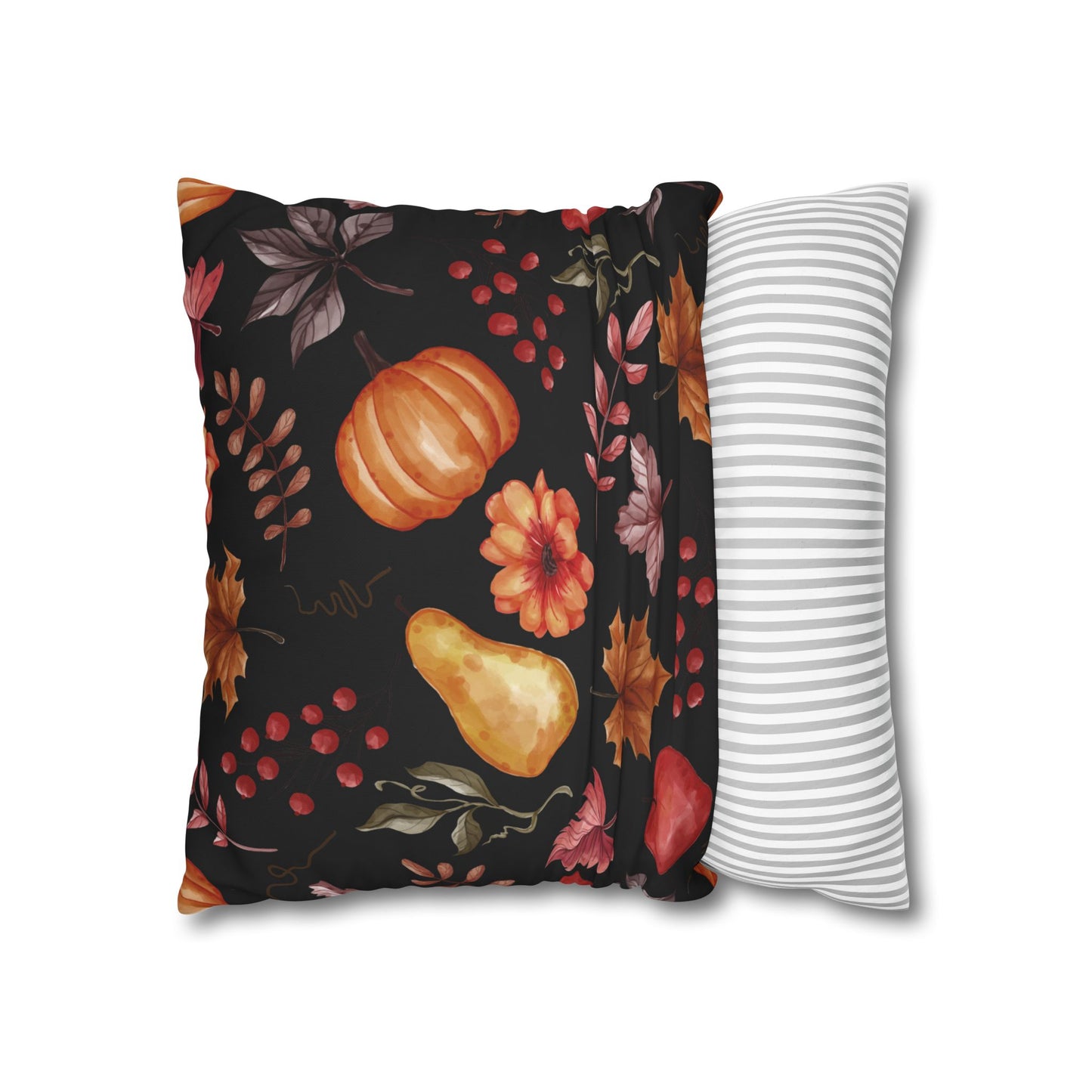Fall Harvest Decorative Pillowcase, Cozy Home Decor, Autumn Cushion Cover, Thanksgiving Gift, Floral Throw Pillow