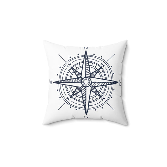 Nautical Cross Design & Fish Pattern on Back Side - Beach Lover Decorative Cushion