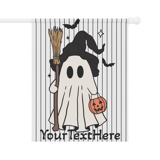 Garden Banner, Halloween Ghost Trick or Treat Pumpkin, Personalized Yard Flag, Fall Outdoor Decor, Spooky House Flag