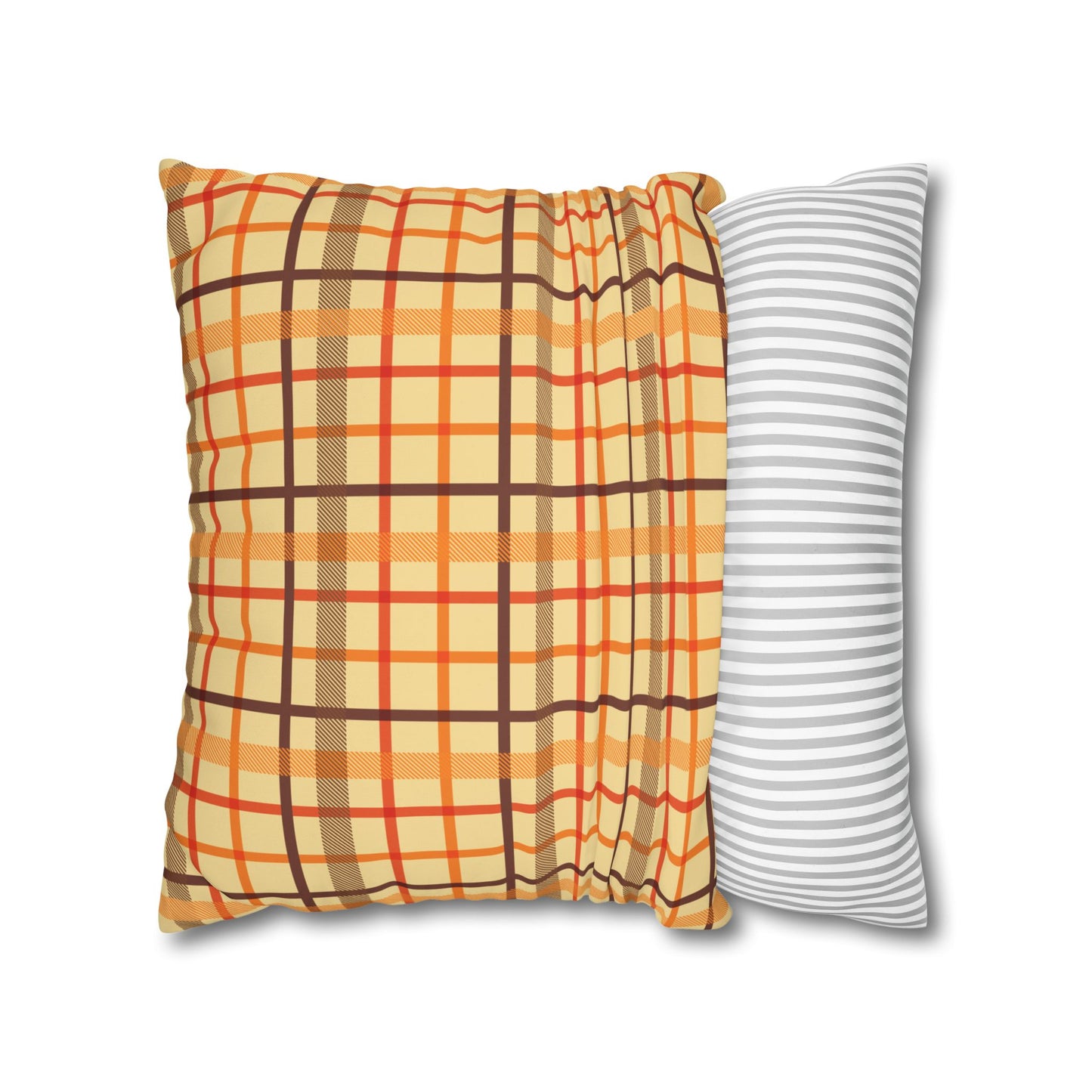 Autumn Plaid Pillowcase, Cozy Home Decor, Gift for Fall, Decorative Cushion Cover, Plaid Throw Pillow, Seasonal Home Accents