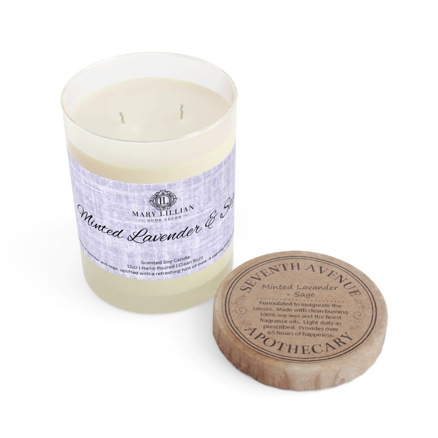 Minted Lavender & Sage Scented Candle - 11oz Glass Aromatherapy