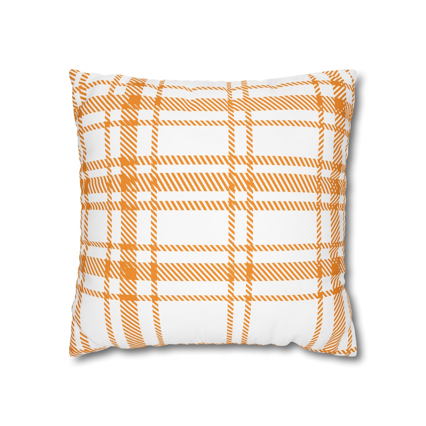 Cozy Plaid Pillowcase | Soft Square Canvas Cushion for Home Decor, Farmhouse Style, Living Room, Seasonal Gift, Wedding Decor
