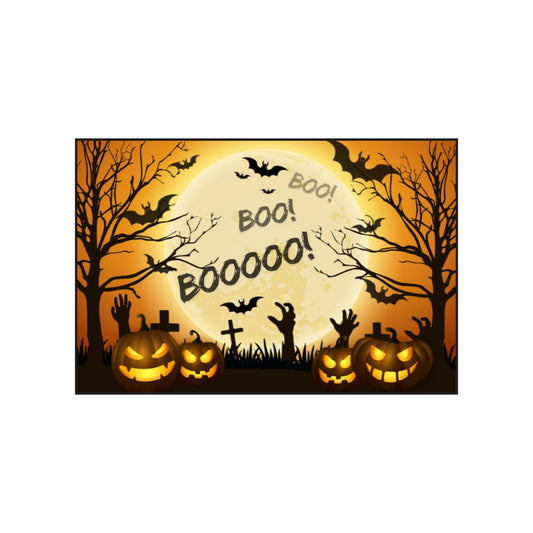Candle, Boo Halloween pumpkins and spiderwebs, Autumn and Fall Vibes. Scented Soy Candles with Black Lid, (4 and 9oz), Halloween Decor,