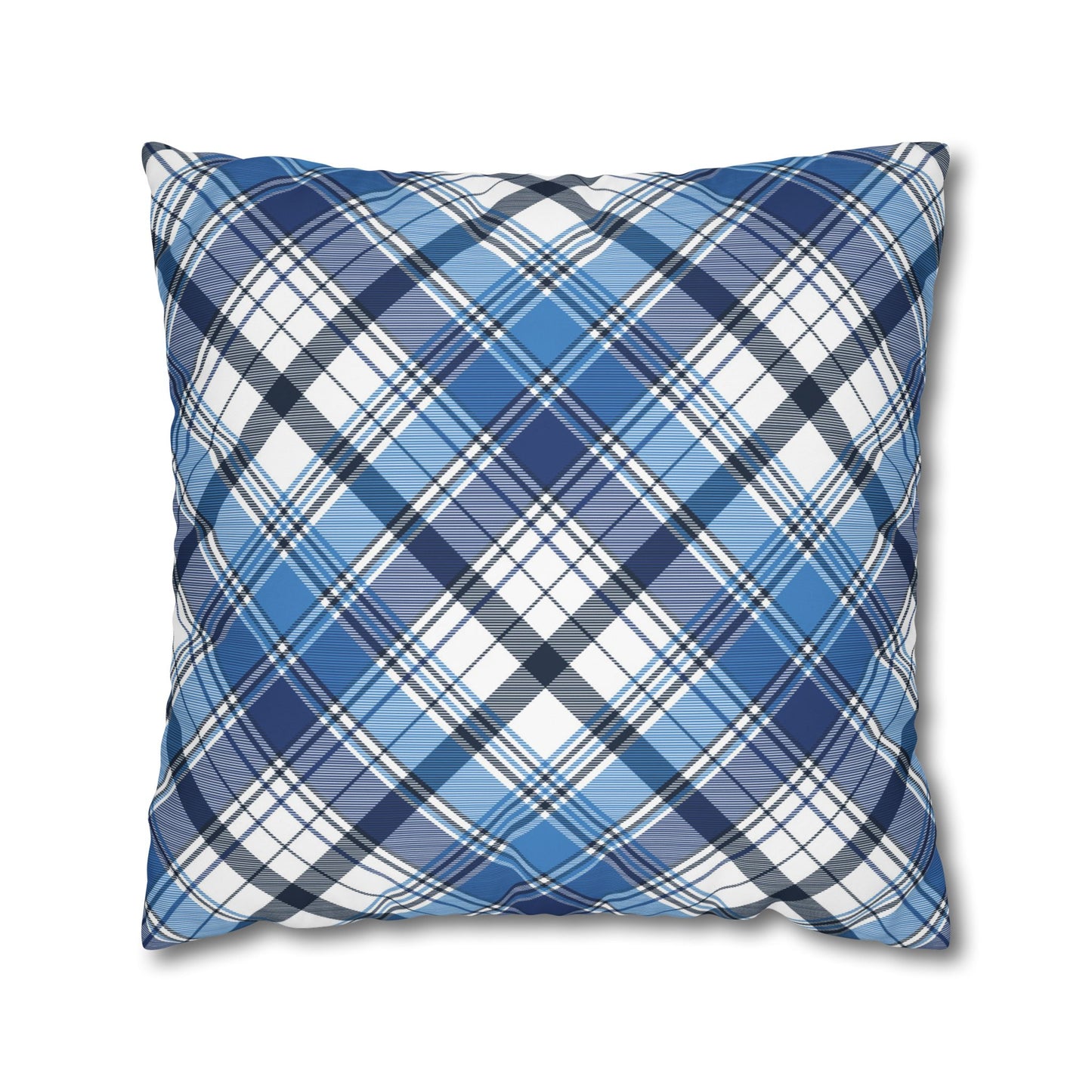 Plaid Decorative Pillowcase Cover, Cozy Home Accent, Throw Pillow, Bedroom Decor, Gifts for Him, Holidays, Blue Check Pattern