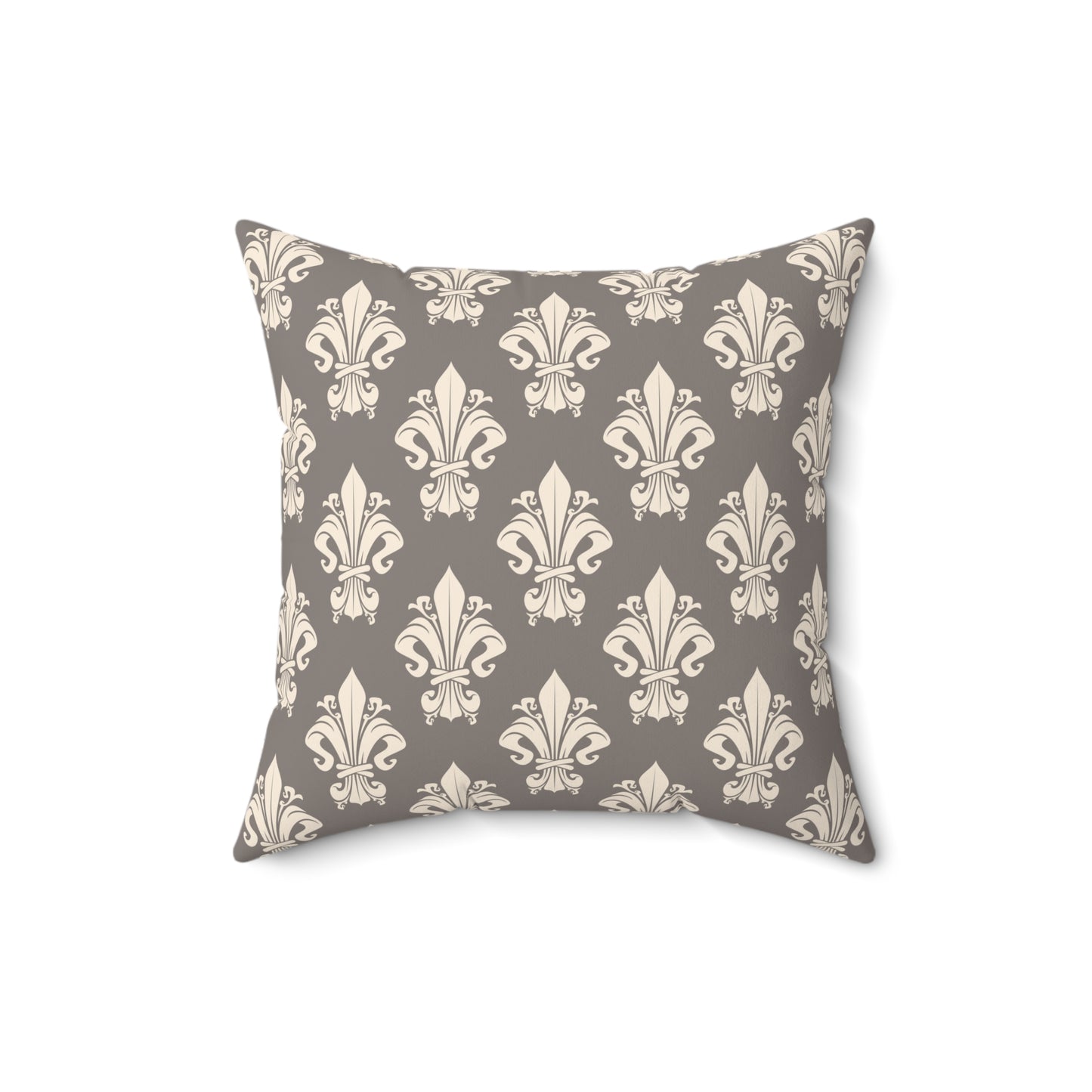 Orchid Bloom Reversible Throw Pillow – Gray & Pink with Royal Pattern Back