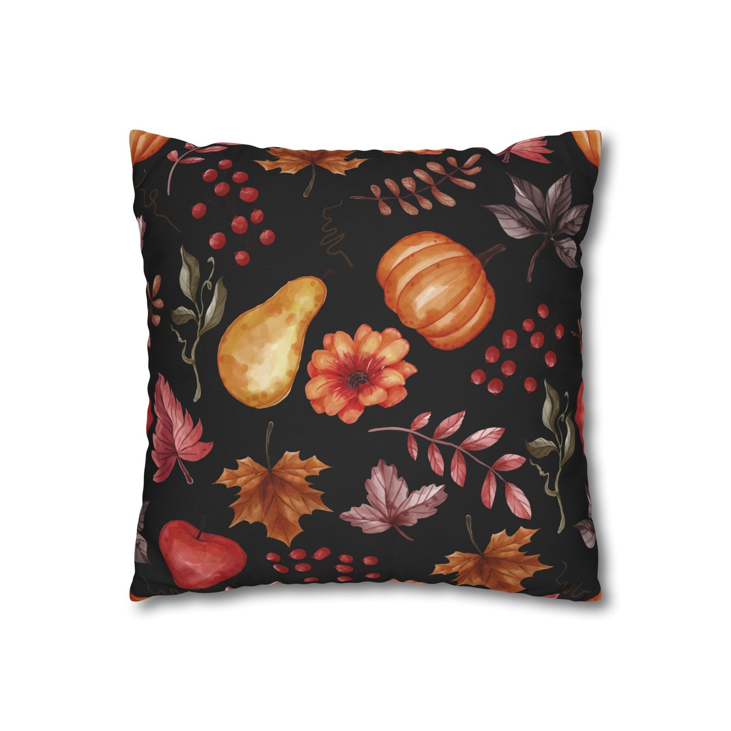 Fall Harvest Decorative Pillowcase, Cozy Home Decor, Autumn Cushion Cover, Thanksgiving Gift, Floral Throw Pillow