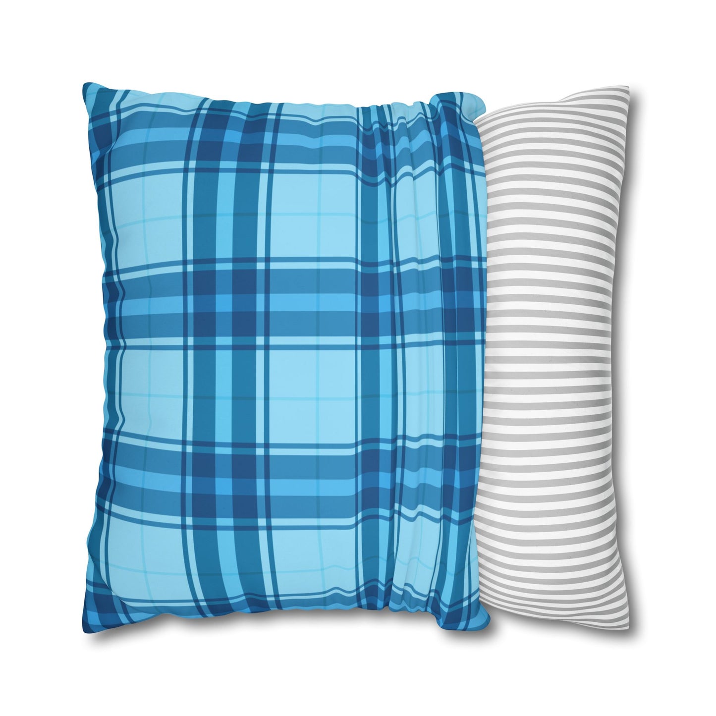 Plaid Blue Throw Pillowcase, Cozy Home Decor, Decorative Cushion, Accent Pillow, Living Room Style, Gift for Him or Her