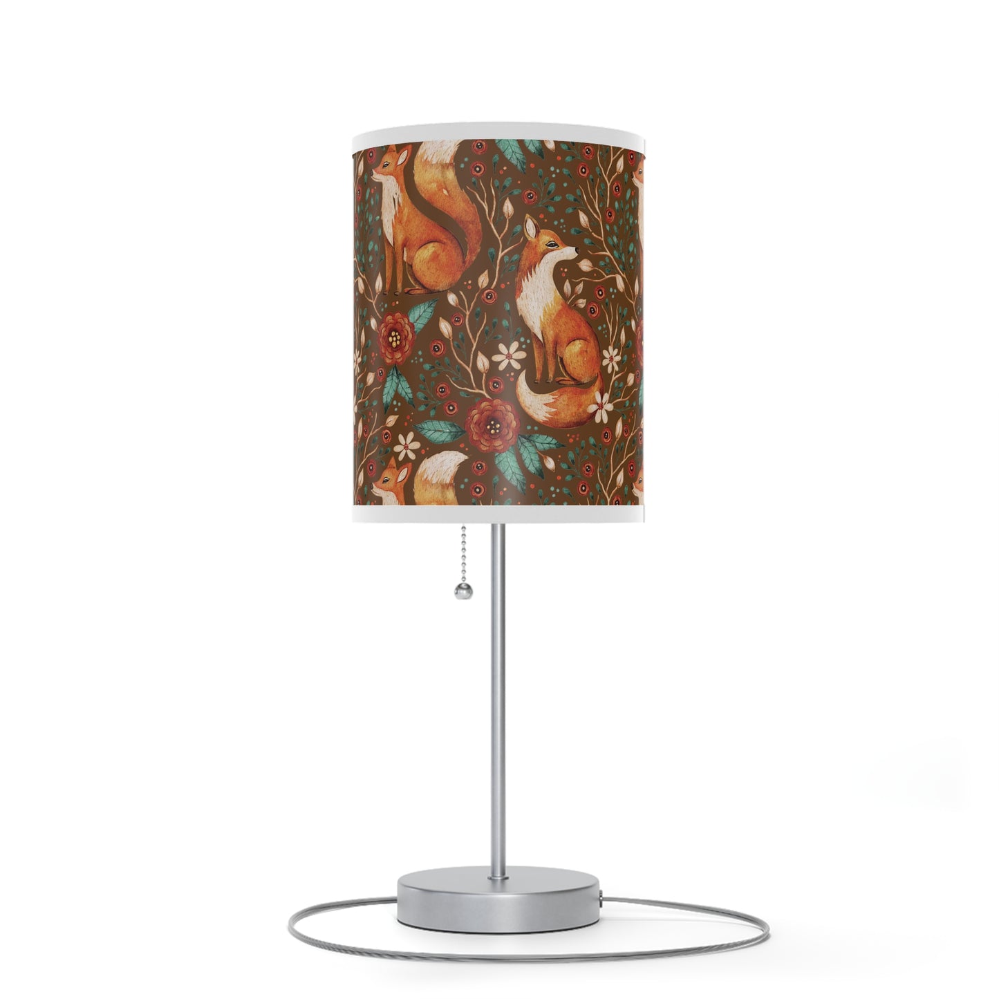 Whimsical Fox Floral Table Lamp - Stylish Decorative Lighting for Cozy Spaces - Mocha