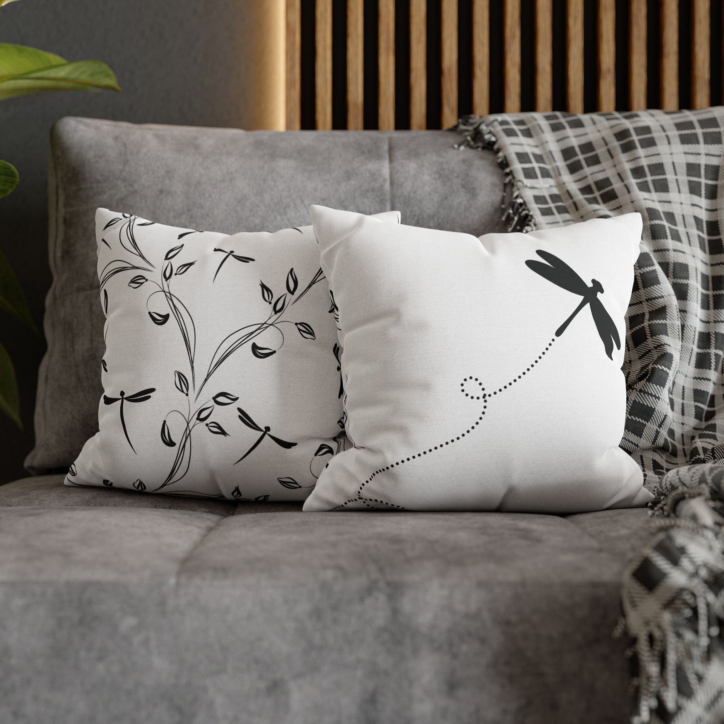 Elegant Dragonfly Pillowcase, Modern Home Decor, Indoor Cushion Cover, Cozy Living Room Accent, Unique Bedroom Gift, Nature-Inspired Decor
