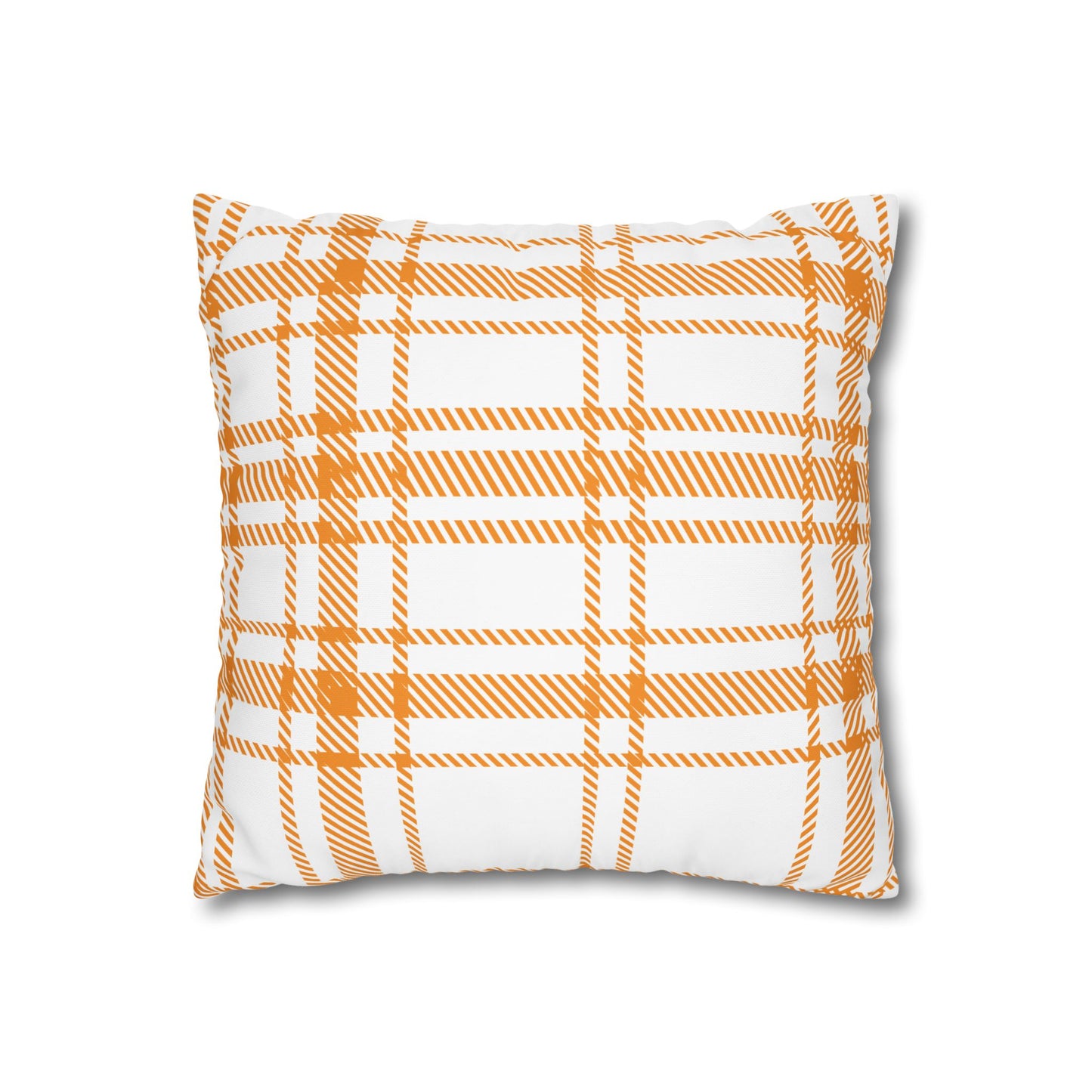 Cozy Plaid Pillowcase | Soft Square Canvas Cushion for Home Decor, Farmhouse Style, Living Room, Seasonal Gift, Wedding Decor