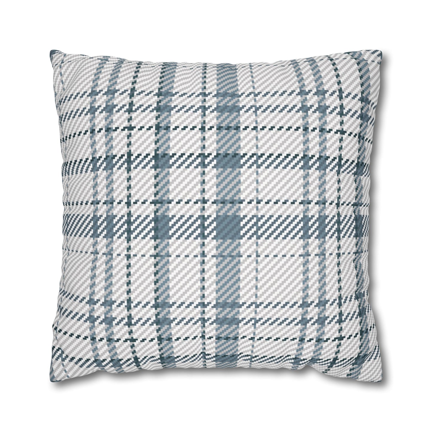 Cozy Blue Plaid Throw Pillowcase