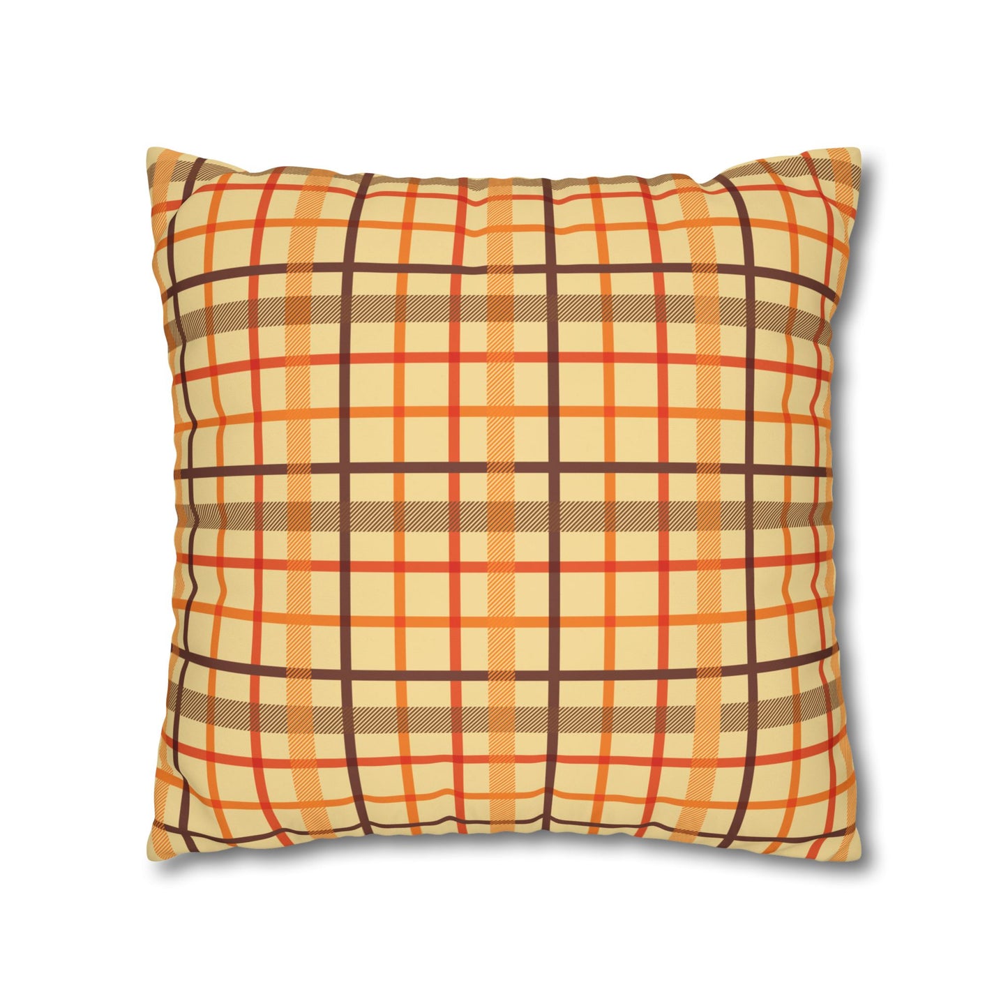 Autumn Plaid Pillowcase, Cozy Home Decor, Gift for Fall, Decorative Cushion Cover, Plaid Throw Pillow, Seasonal Home Accents