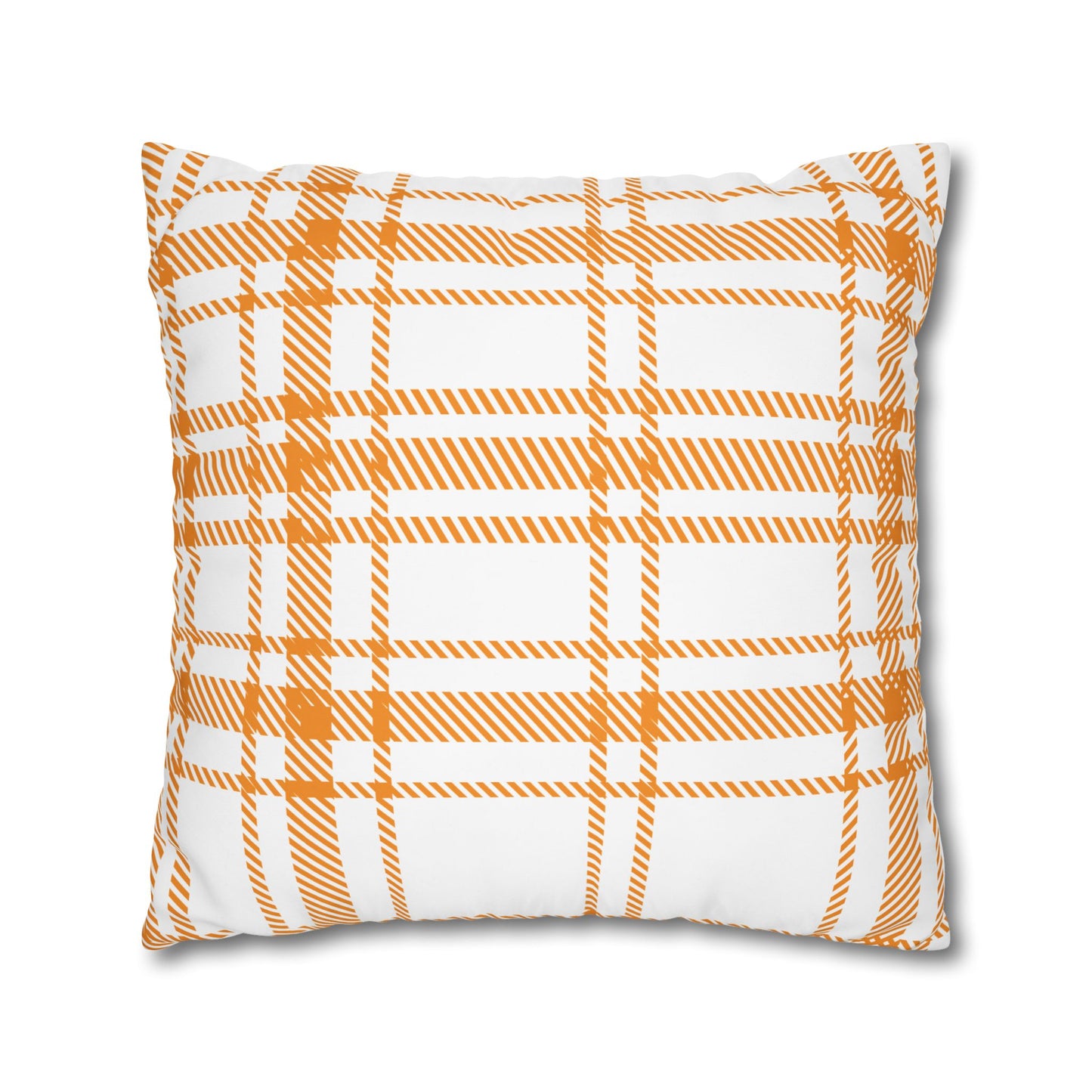 Cozy Plaid Pillowcase | Soft Square Canvas Cushion for Home Decor, Farmhouse Style, Living Room, Seasonal Gift, Wedding Decor