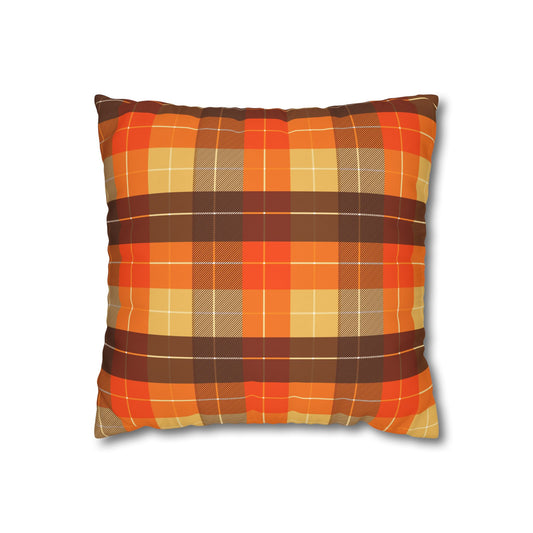 Autumn Plaid Pillowcase, Cozy Home Decor, Seasonal Accent, Thanksgiving Decoration, Comfortable Throw Pillow, Fall Vibes