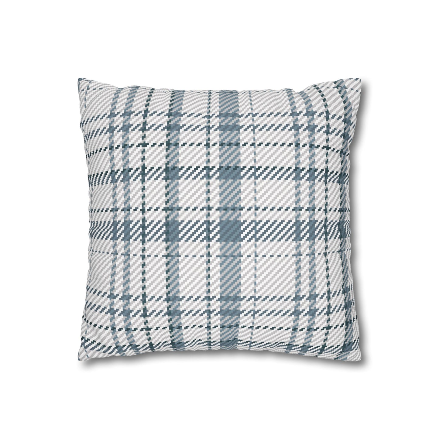 Cozy Blue Plaid Throw Pillowcase