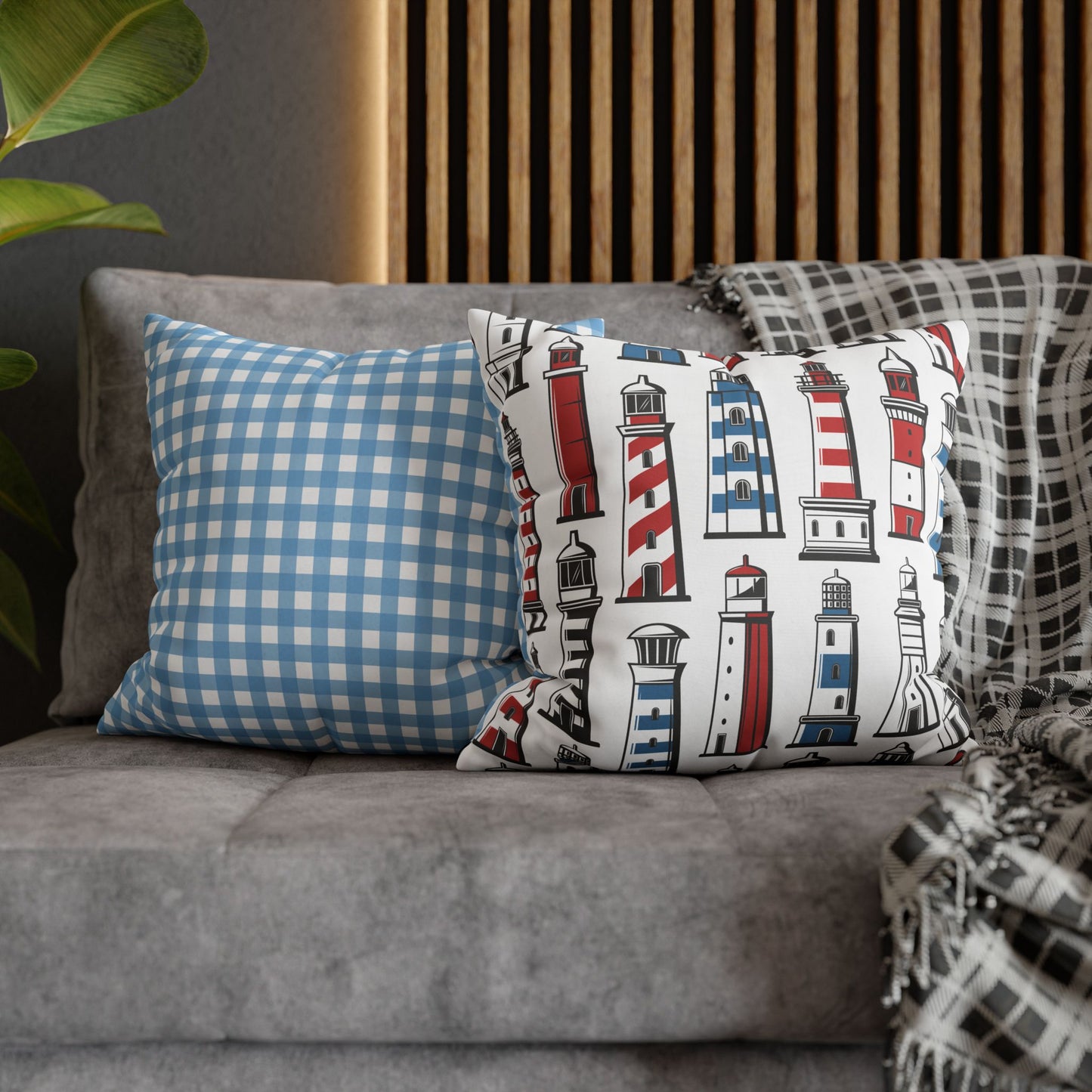 Nautical Lighthouse Pillowcase, Coastal Decor, Beach House Gift, Modern Home Accent, Summer Vibes, Vacation Theme