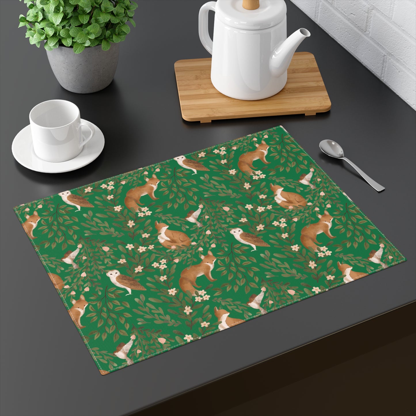 Woodland Charm - Placemat - Forest Green