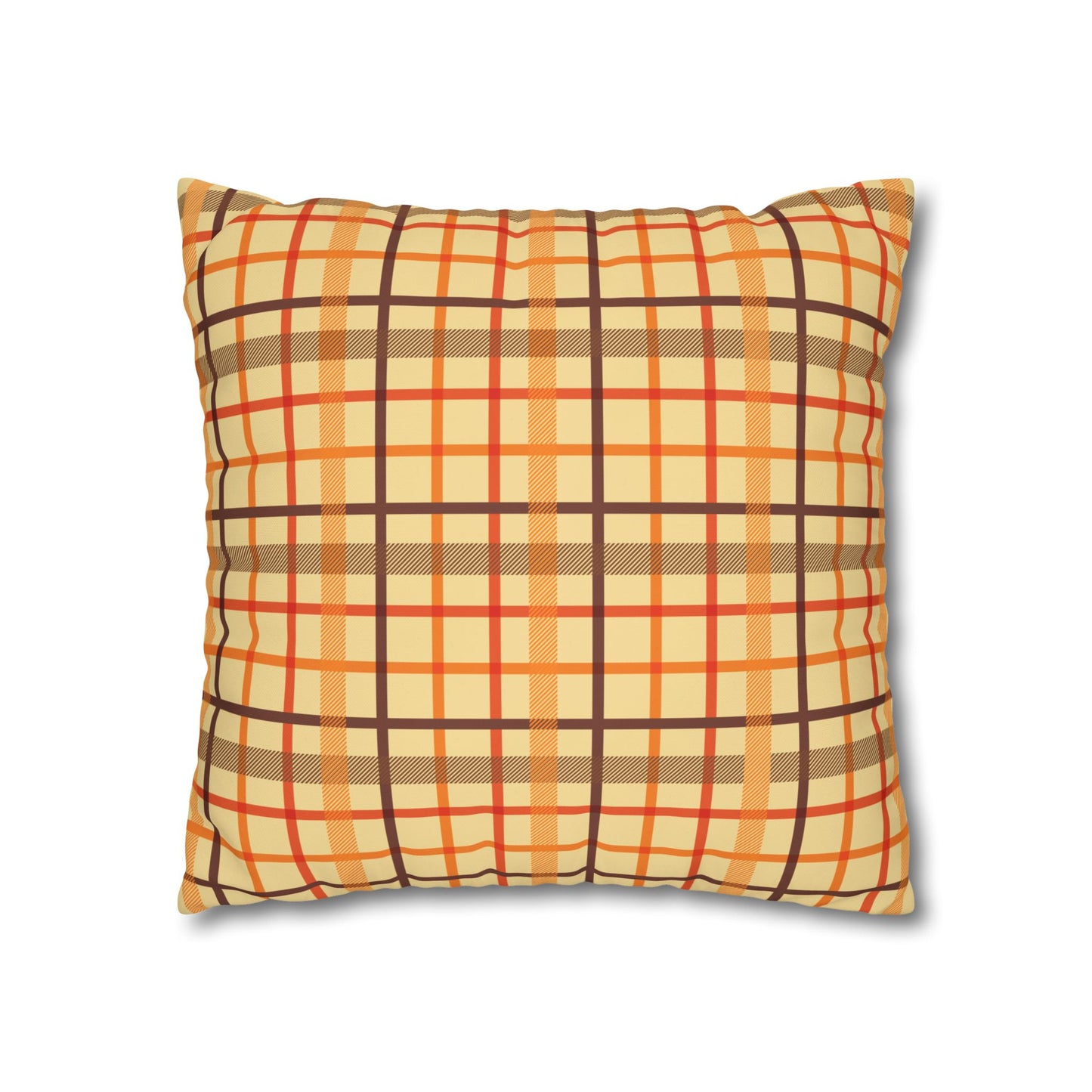 Autumn Plaid Pillowcase, Cozy Home Decor, Gift for Fall, Decorative Cushion Cover, Plaid Throw Pillow, Seasonal Home Accents