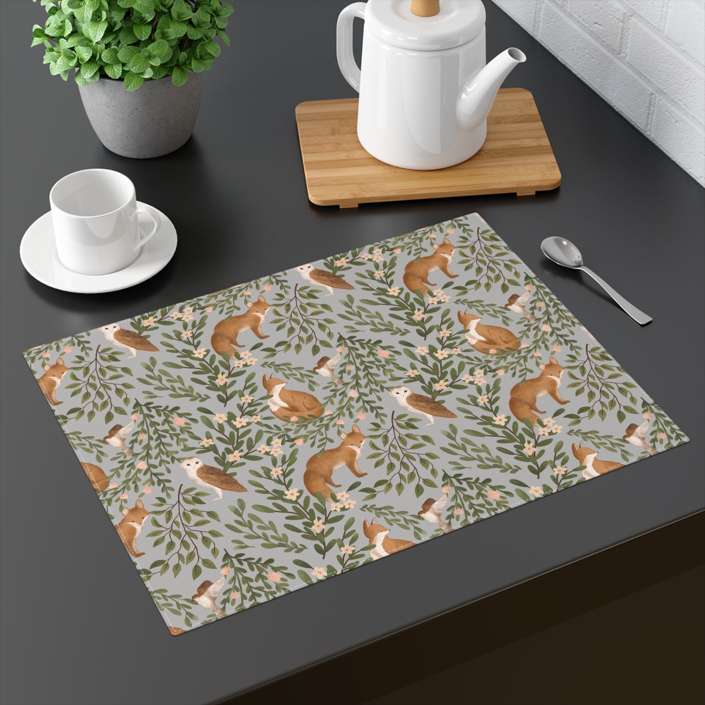 Woodland Charm - Placemat - Light Grey