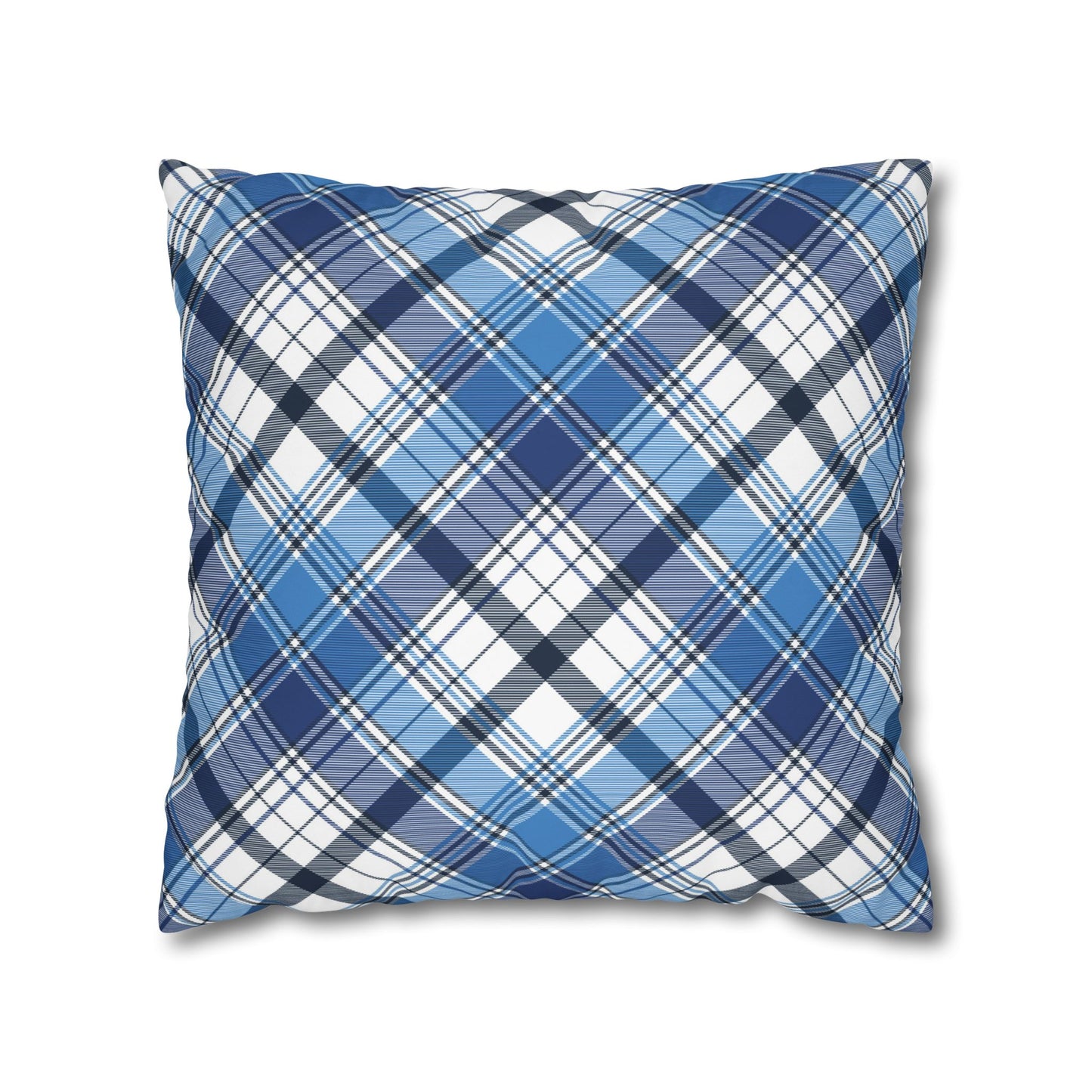 Plaid Decorative Pillowcase Cover, Cozy Home Accent, Throw Pillow, Bedroom Decor, Gifts for Him, Holidays, Blue Check Pattern