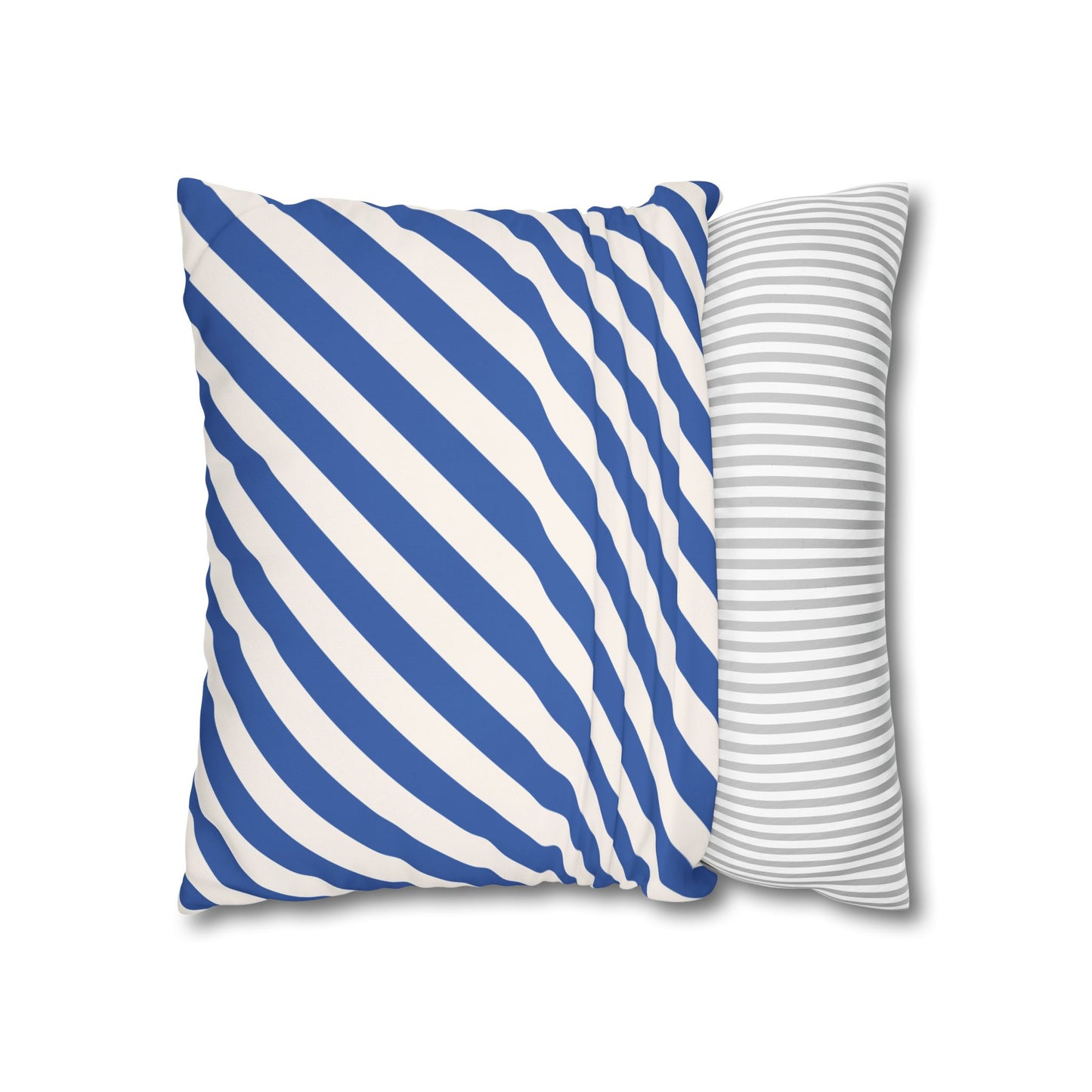 Nautical Striped Pillowcase, Coastal Decor Pillow Cover, Blue and White Throw Pillow, Beach House Accent, Home Gift Idea