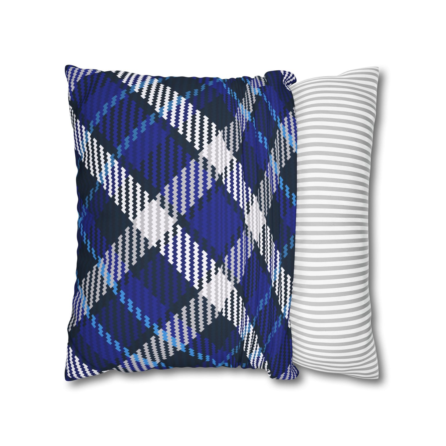 Blue Plaid Throw Pillowcase, Cozy Home Decor, Stylish Cushion for Living Room, Gift for Housewarming, Modern Accent Pillow