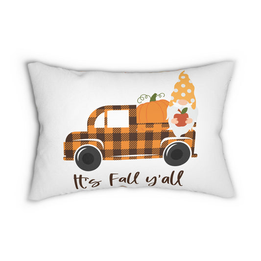 Autumn Harvest Lumbar Pillow – Cozy Fall Decor, Thanksgiving Gift, Seasonal Home Accent, Rustic Farmhouse Style, Pumpkin & Plaid