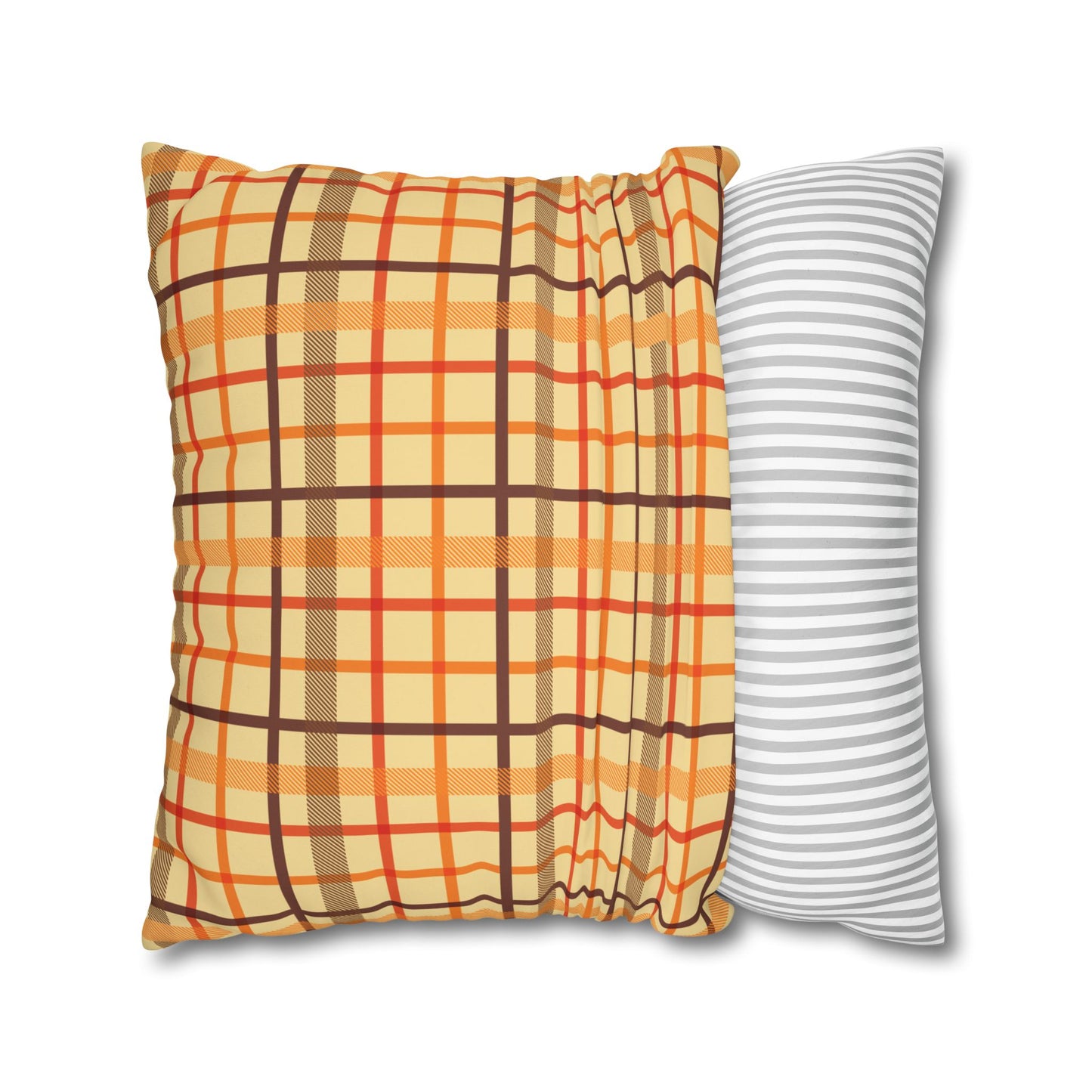 Autumn Plaid Pillowcase, Cozy Home Decor, Gift for Fall, Decorative Cushion Cover, Plaid Throw Pillow, Seasonal Home Accents