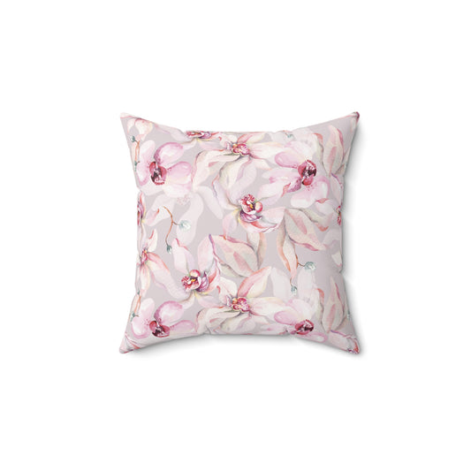 Refined Beauty Floral Orchid Square Accent Throw Pillow