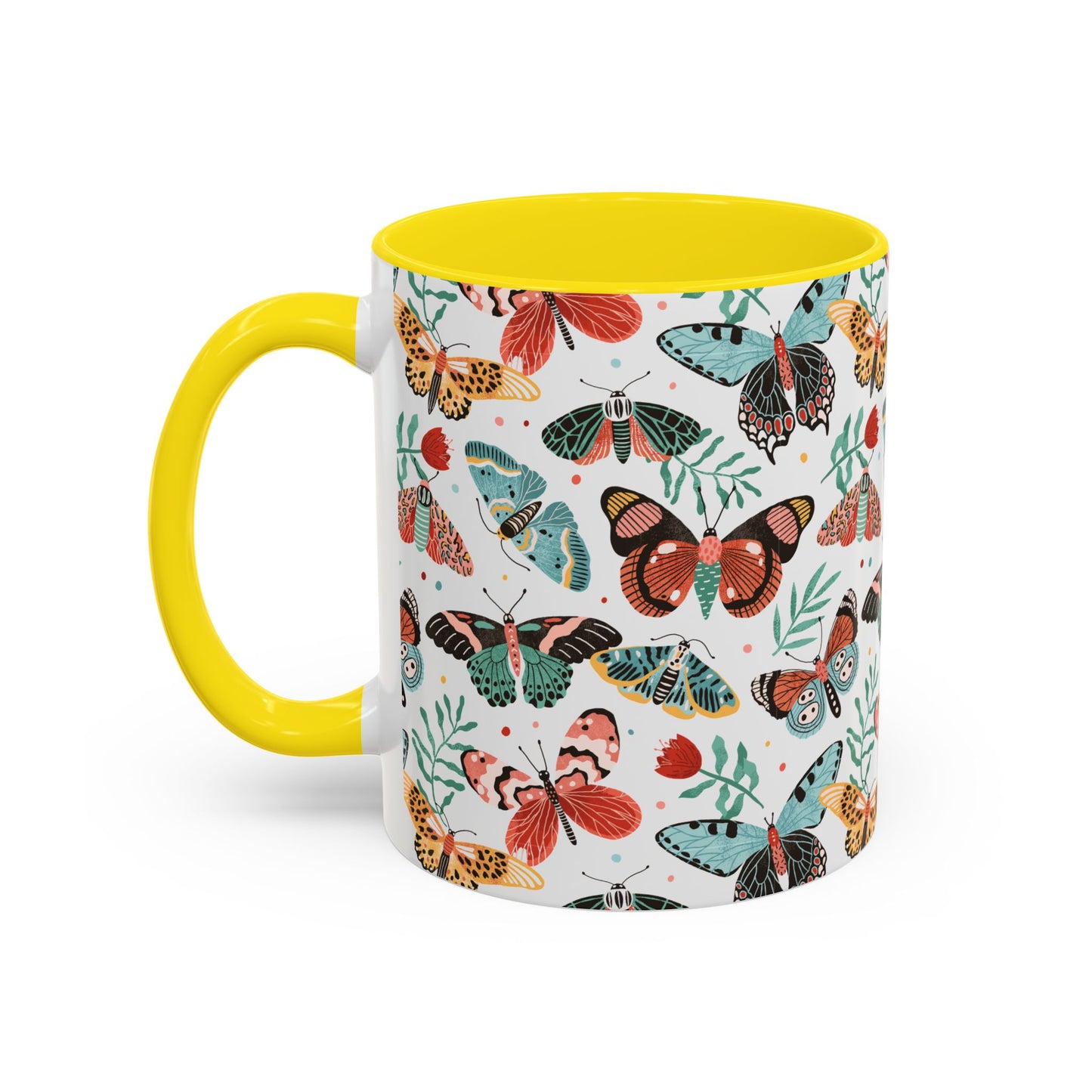 Mug Butterfly Breeze Turquoise and Rich Red