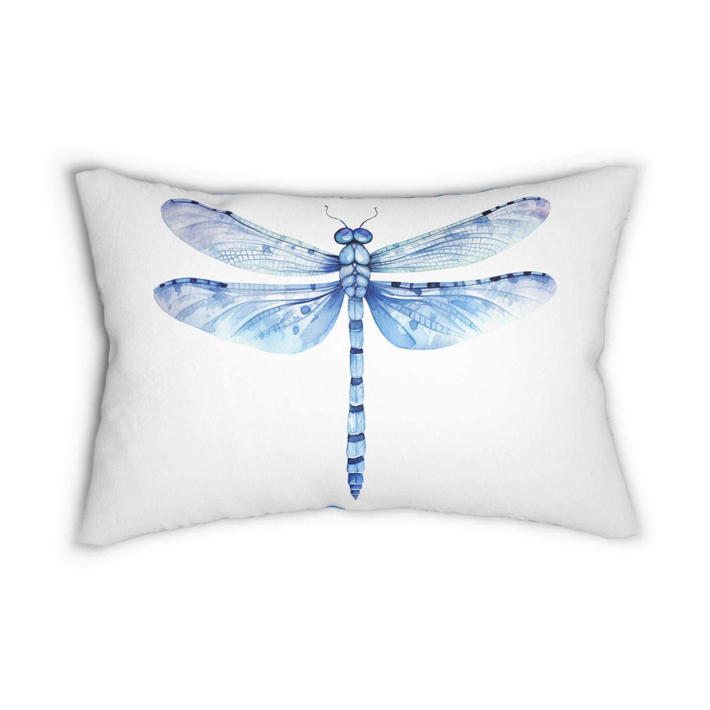 Blue Design Lumbar Pillow - Decorative Home Accent, Couch Cushion, Dragonfly Pattern, Coastal Decor, Gift for Her