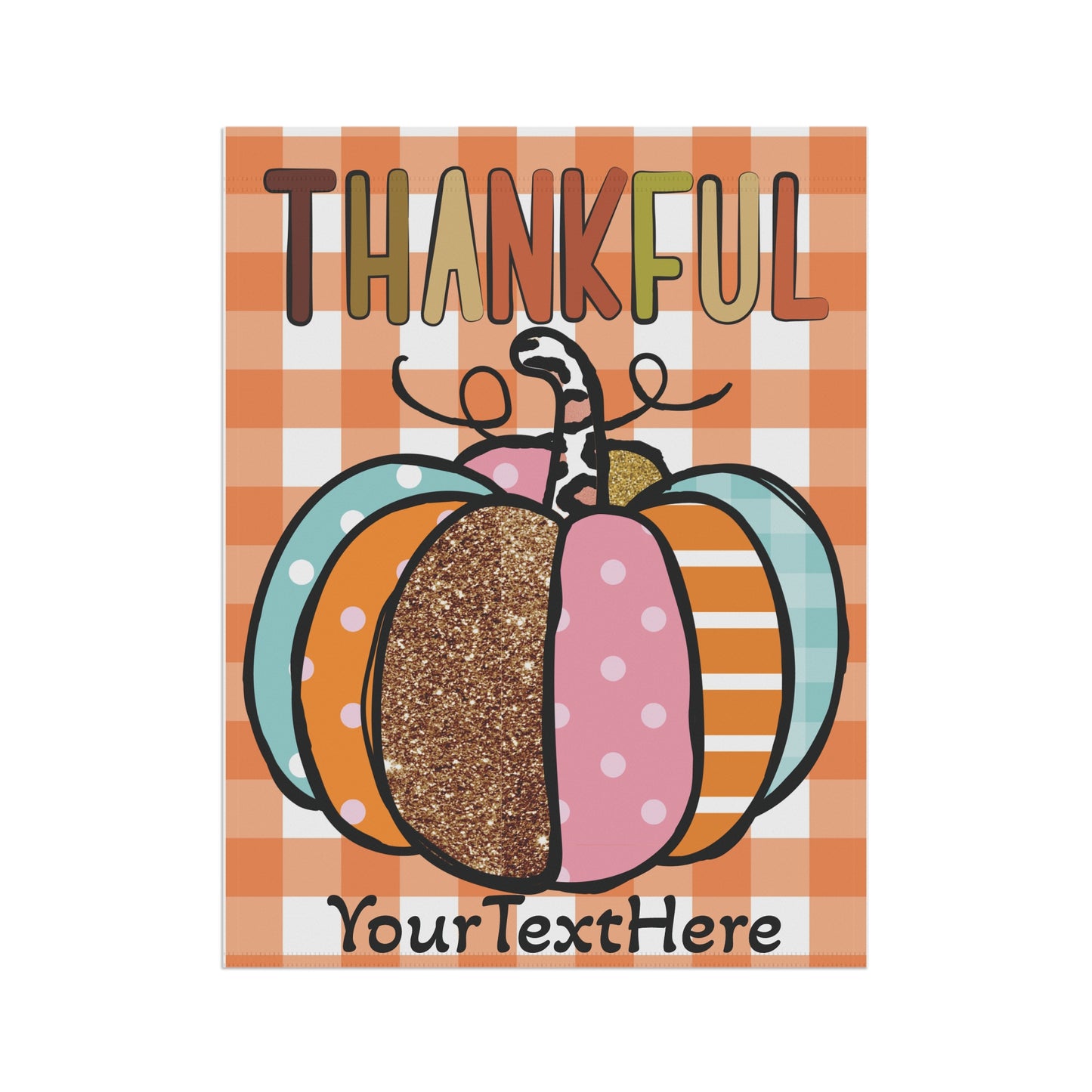 Garden Banner, Fall Pumpkin Thankful Flag, Personalized Thanksgiving Yard Sign, Outdoor Thanksgiving Decor, Custom Harvest House Flag,