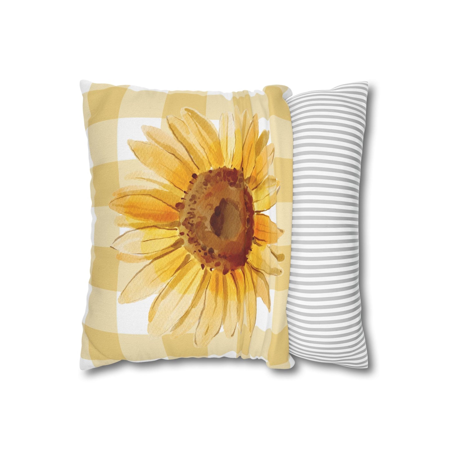 Pillowcase - Sunflower and Plaid Design