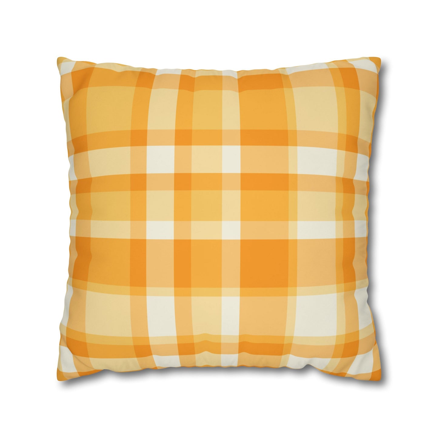 Sunshine Checkered Poly Canvas Pillowcase | Cozy Home Decor, Throw Pillow, Living Room Accent, Farmhouse Style, Seasonal Pillow