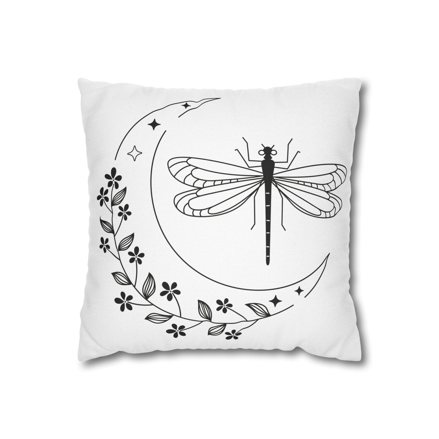 Moonlit Dragonfly Pillowcase - Boho Home Decor, Throw Pillow Cover, Gift for Nature Lovers, Cozy Bedroom Accent, Unique Home Accessories