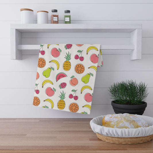 Fruitful Whimsy: A Tea Towel  - Cotton - White - FWTT