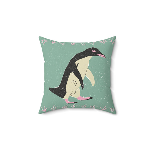 Penguin & Tribal Design Square Pillow - Cozy Home Decor, Throw Pillow, Unique Gift, Farmhouse Style, Seasonal Accent