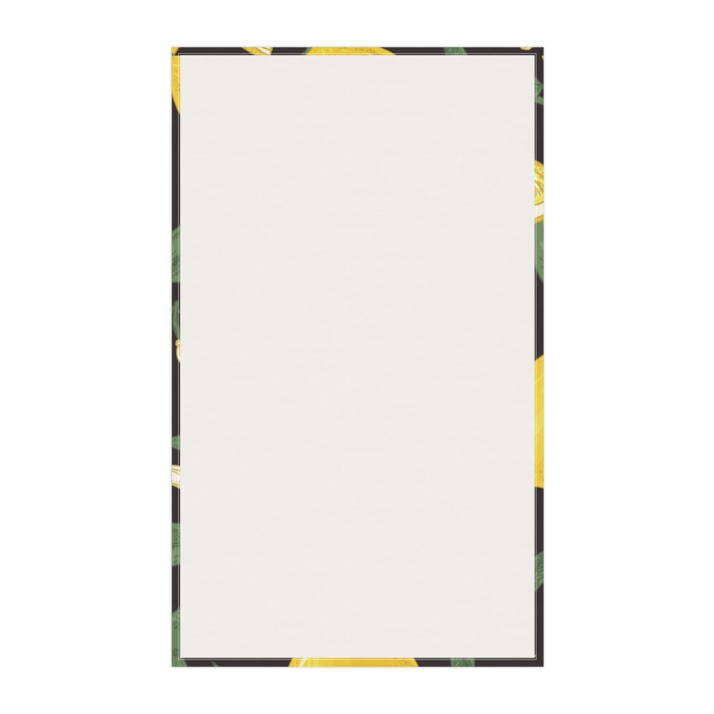 Cotton Tea Towels - Stylish Watercolor Lemon Print with Black Background