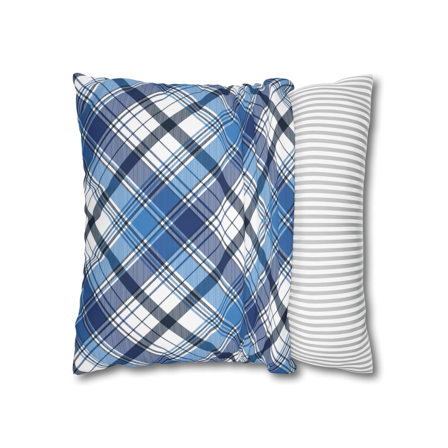 Plaid Decorative Pillowcase Cover, Cozy Home Accent, Throw Pillow, Bedroom Decor, Gifts for Him, Holidays, Blue Check Pattern