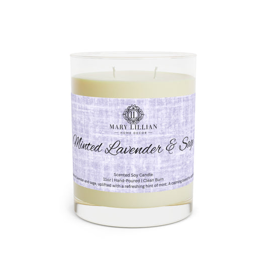 Minted Lavender & Sage Scented Candle - 11oz Glass Aromatherapy