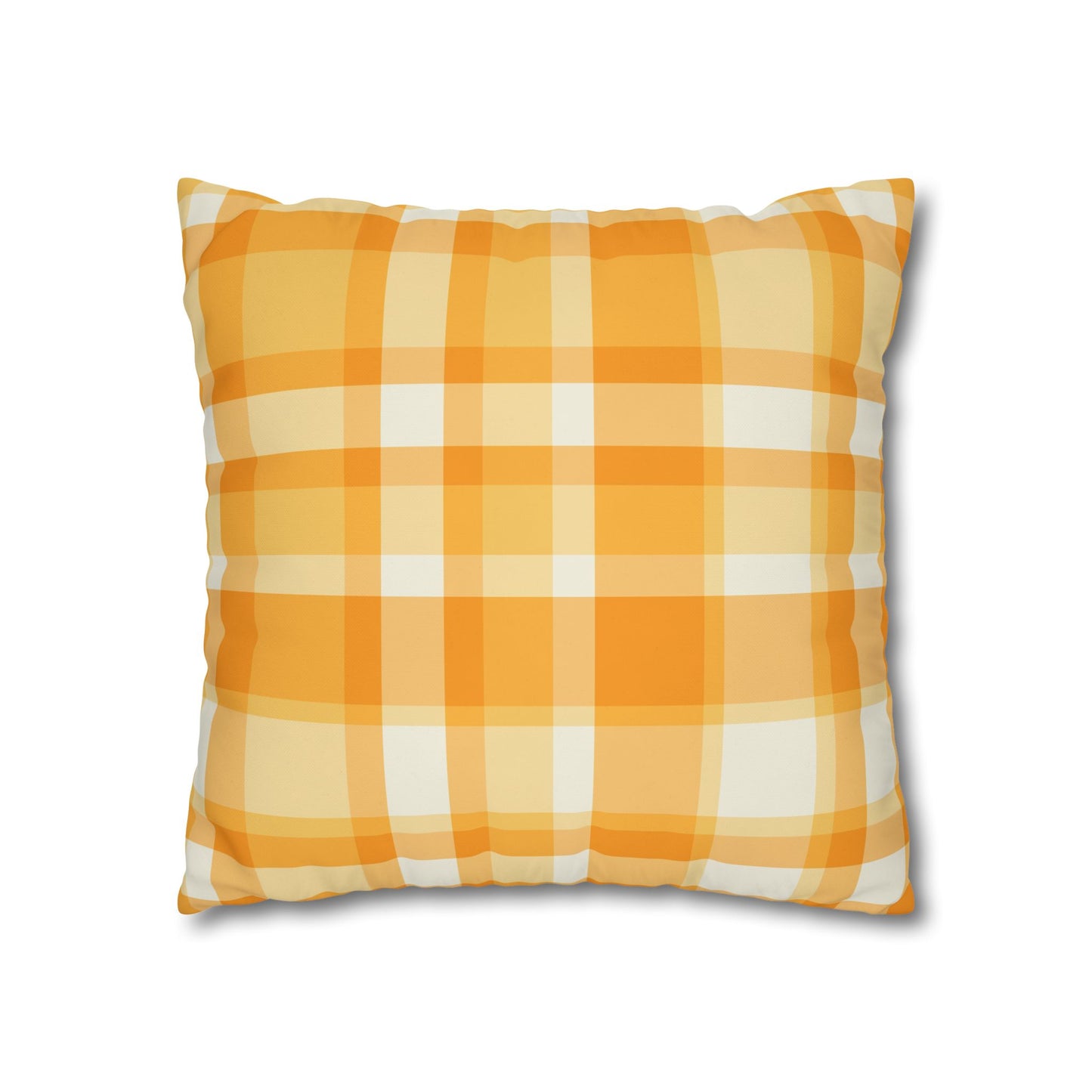 Sunshine Checkered Poly Canvas Pillowcase | Cozy Home Decor, Throw Pillow, Living Room Accent, Farmhouse Style, Seasonal Pillow
