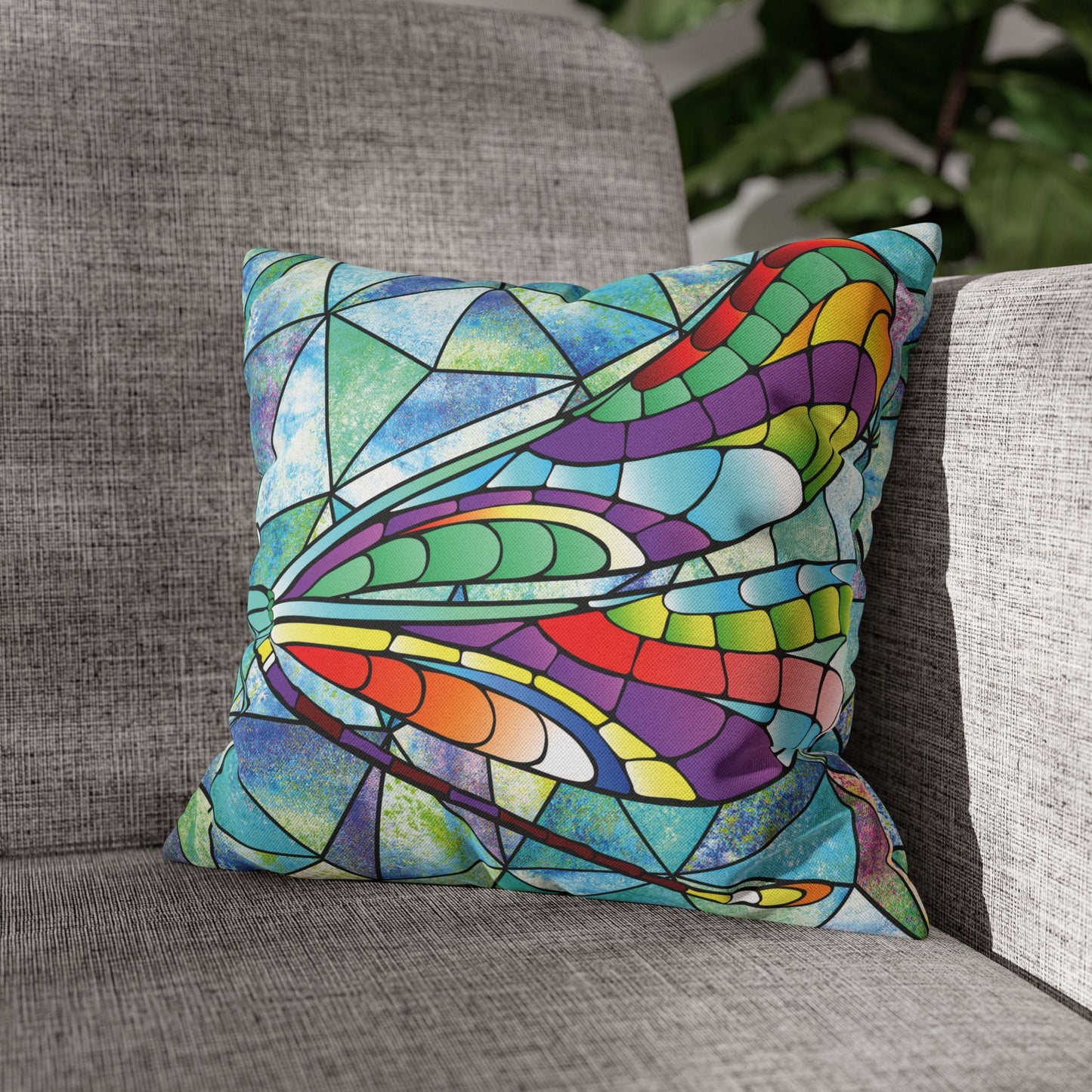 Elegant Dragonfly Pillowcase, Nature Decor, Home Accent, Cozy Living, Artisanal Gift, Butterfly Gifts, Boho Home