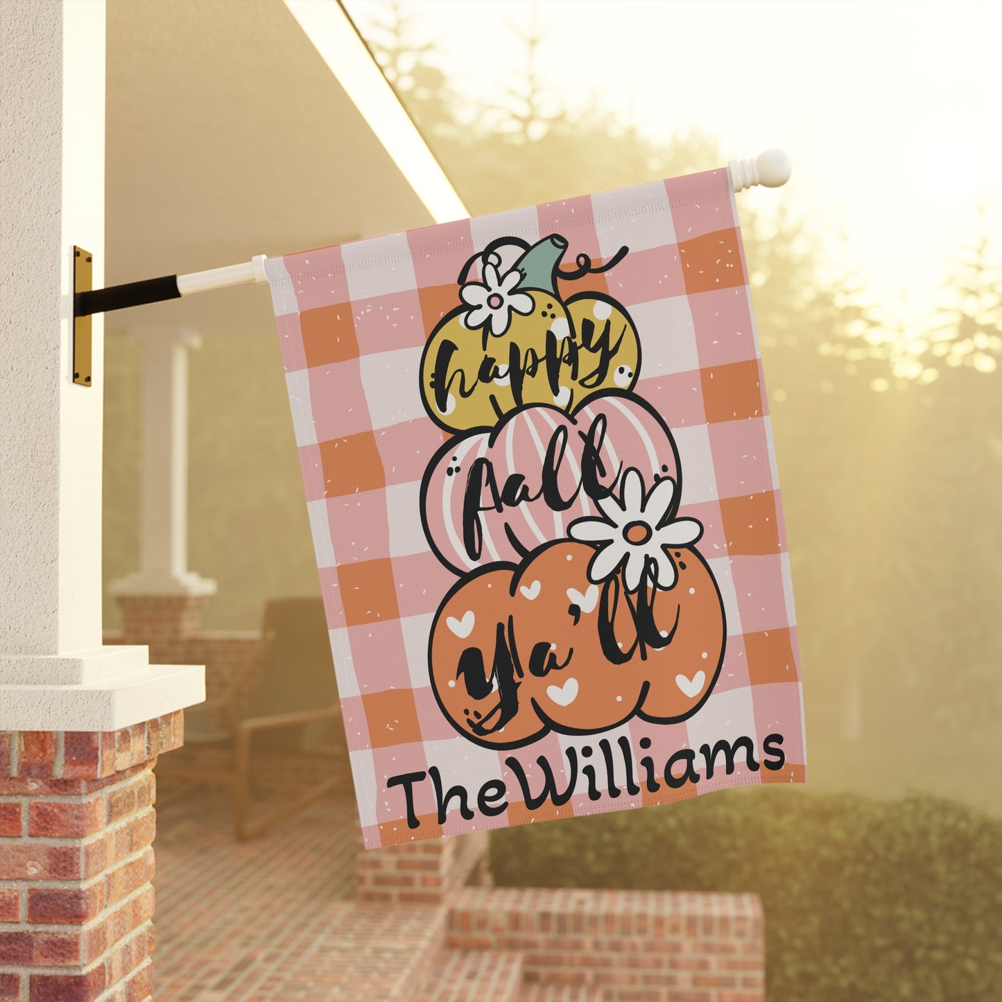 Happy Fall Garden Banner, Autumn Decor for Home, Seasonal Yard Flag, Thanksgiving Decoration, Outdoor Garden Sign