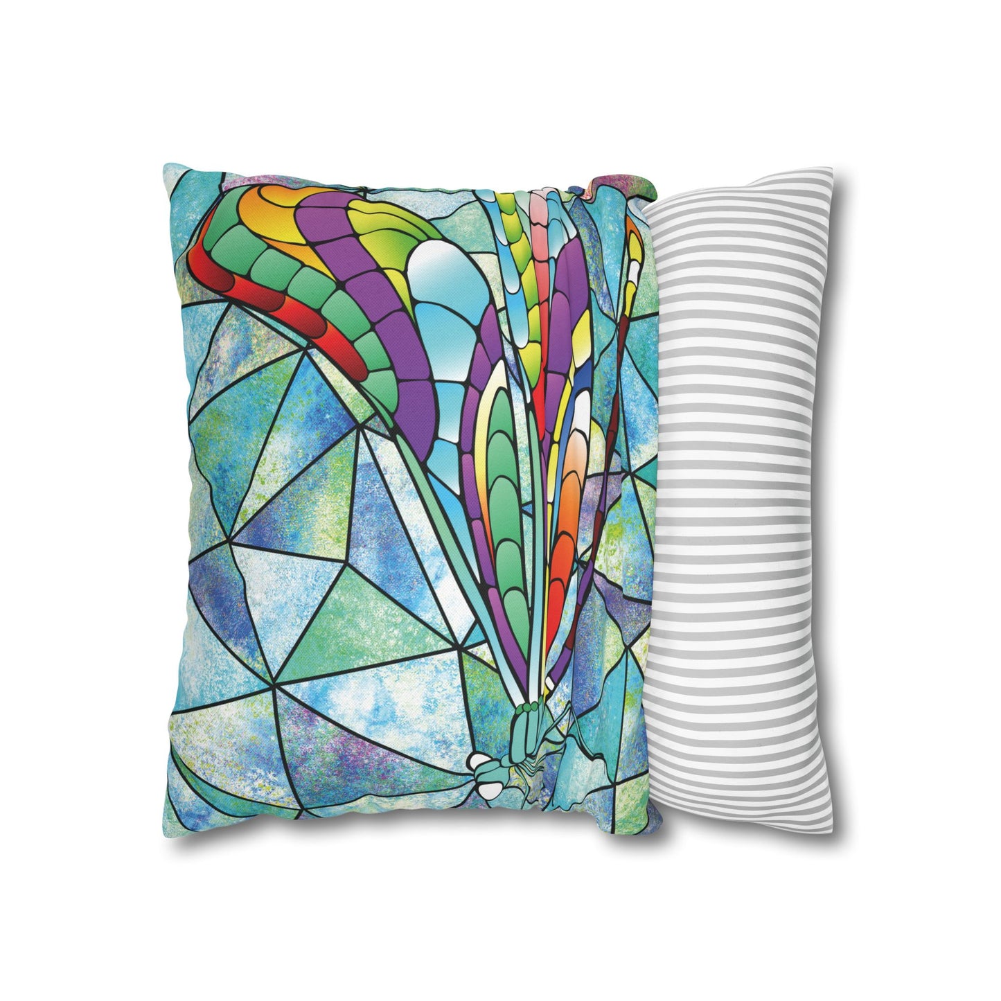 Elegant Dragonfly Pillowcase, Nature Decor, Home Accent, Cozy Living, Artisanal Gift, Butterfly Gifts, Boho Home