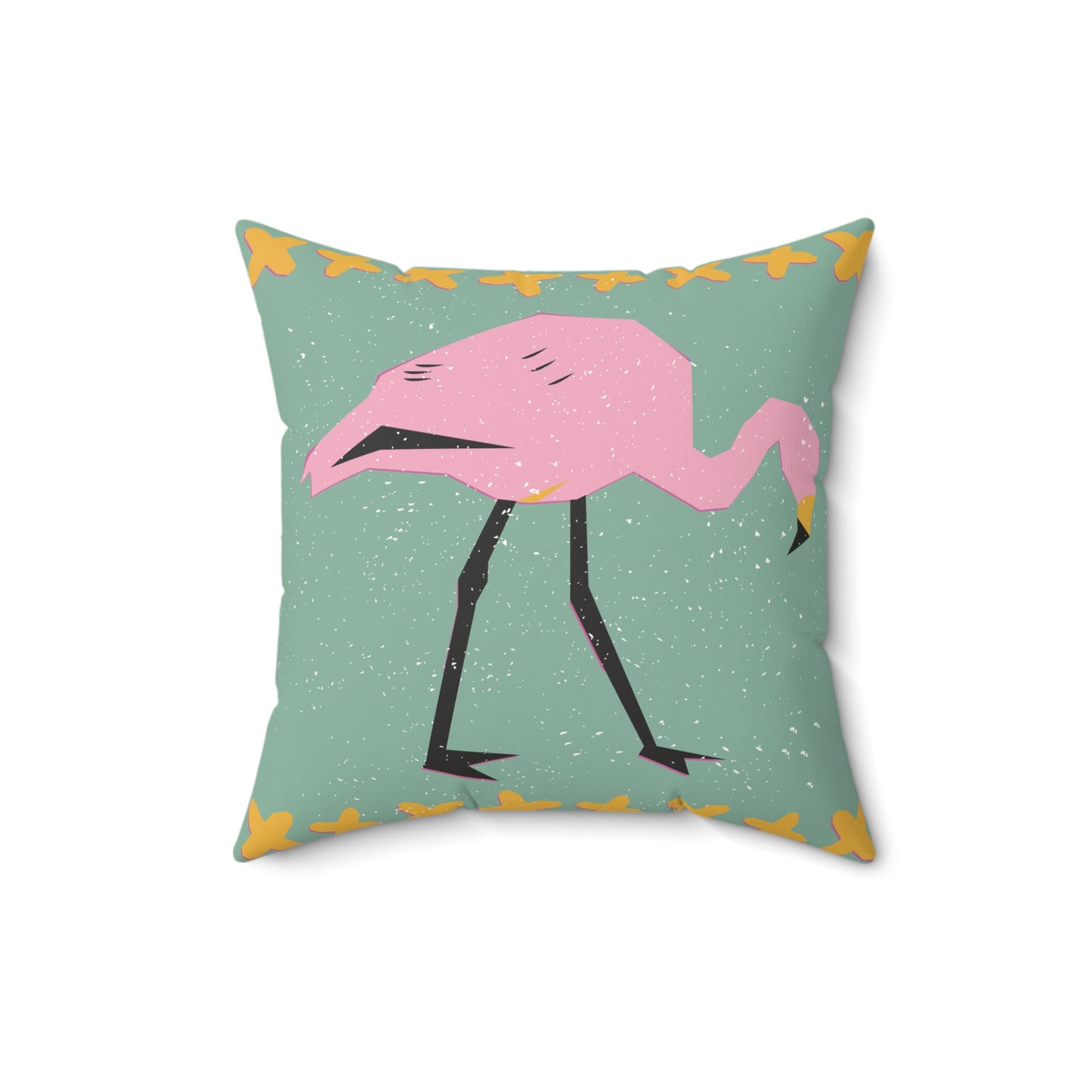 Tropical Flamingo Boho Tribal Throw Pillow, Decorative Cushion, Summer Home Decor, Bird Accent Pillow, Seasonal Gift Idea