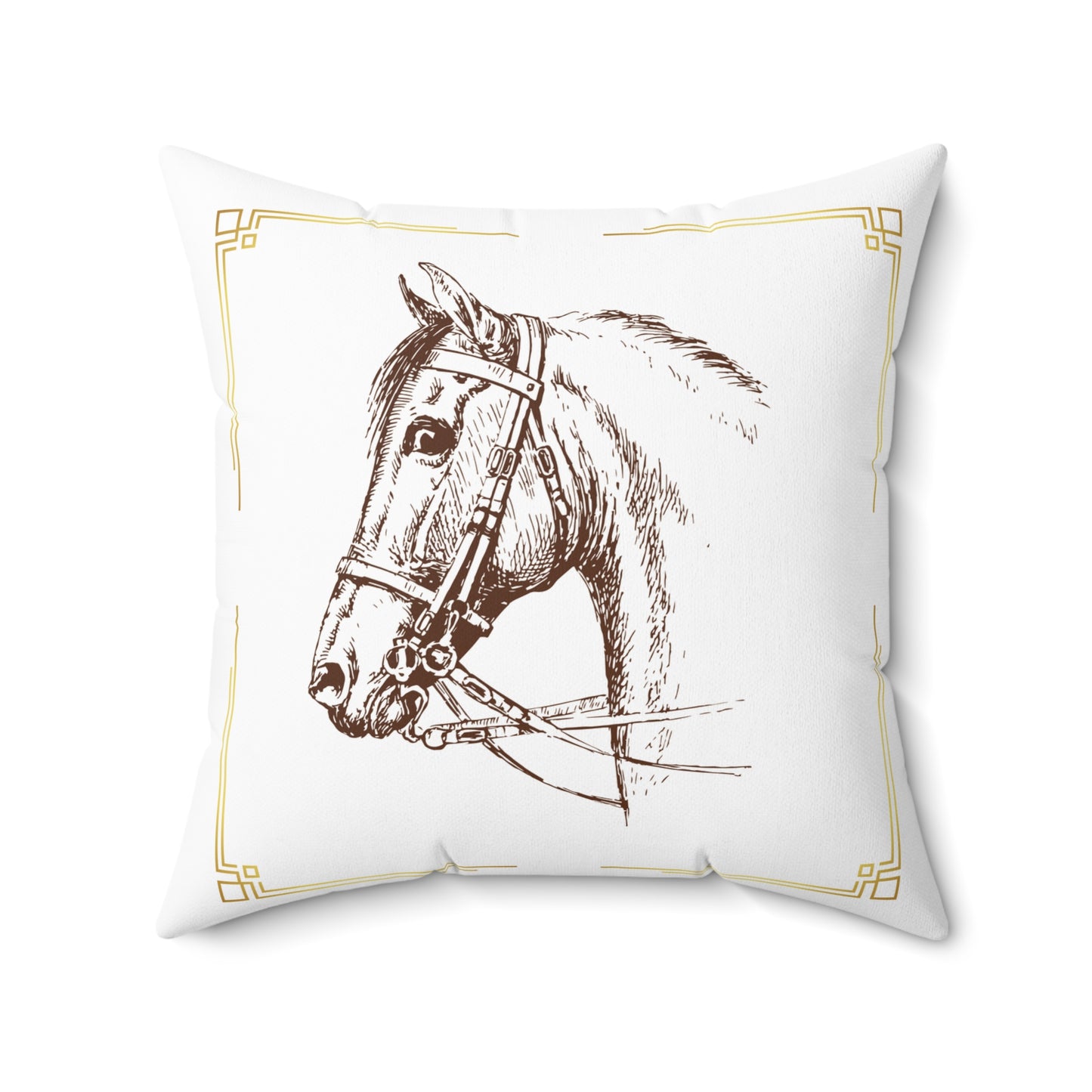 Elegant Horse Portrait Pillow - Rustic Decor, Farmhouse Style Cushion, Equestrian Gift, Home Accent, Throw Pillow